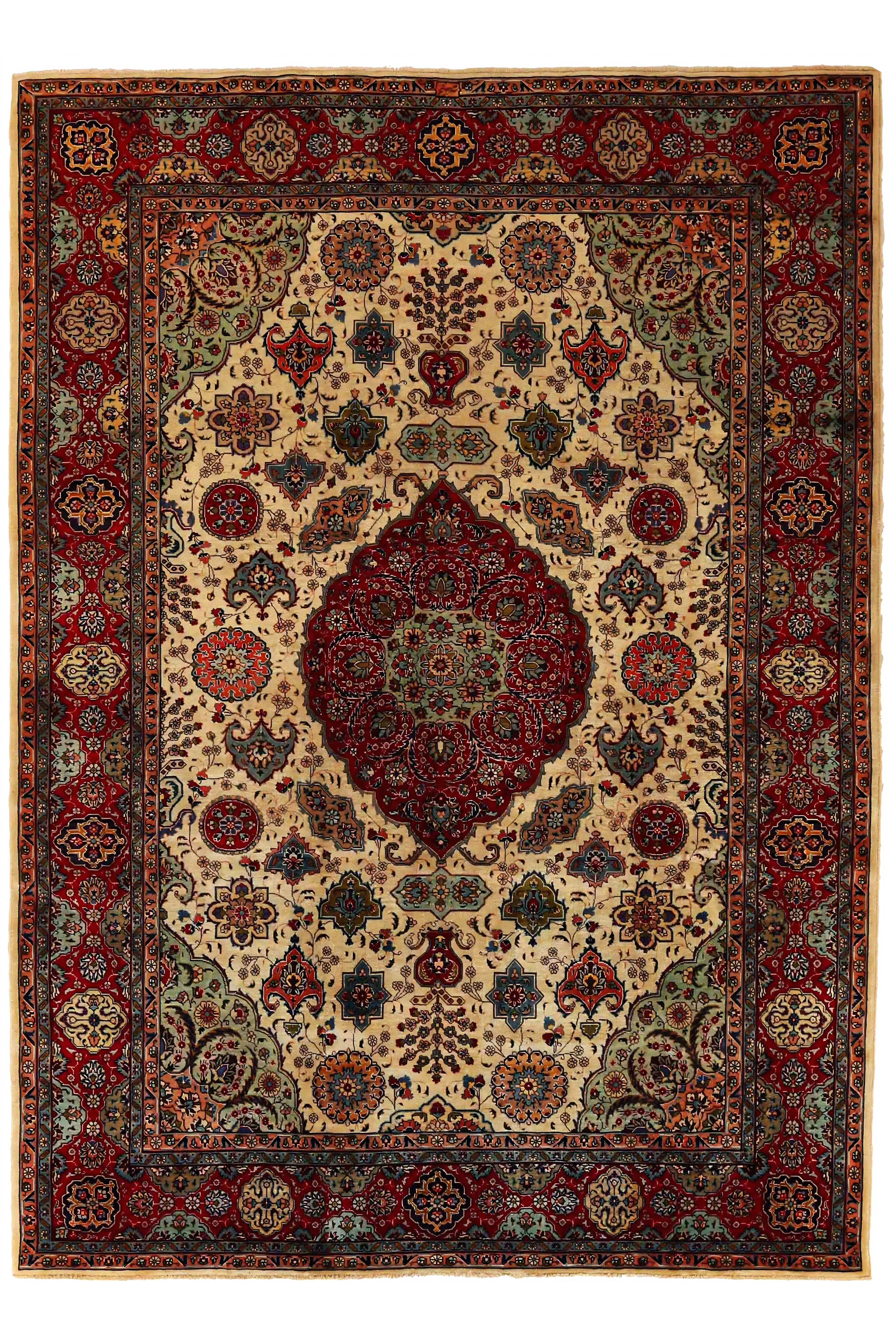 Antique Persian Tabriz Traditional Rug 69916