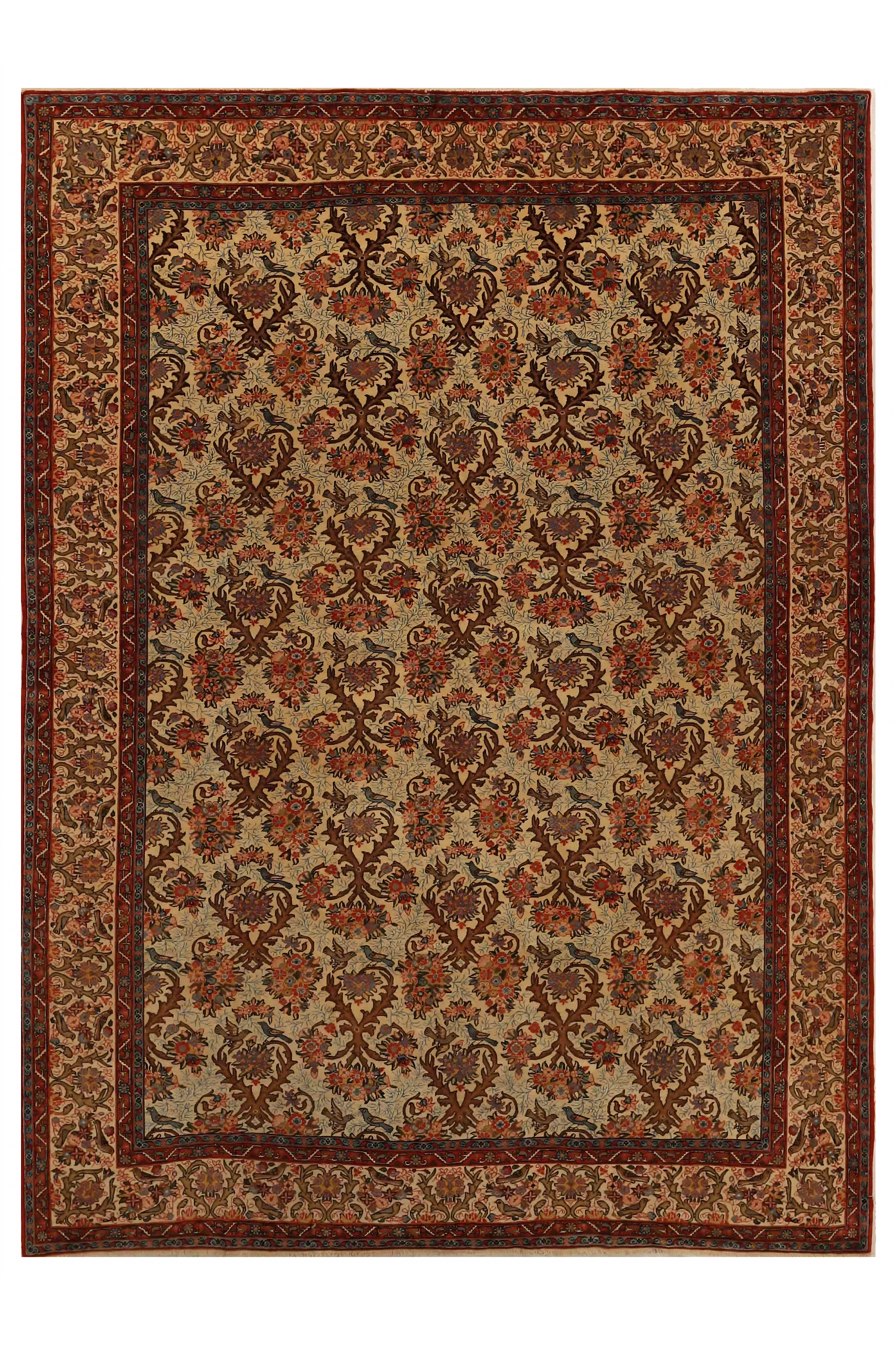 Antique Persian Qum Traditional Rug 70466