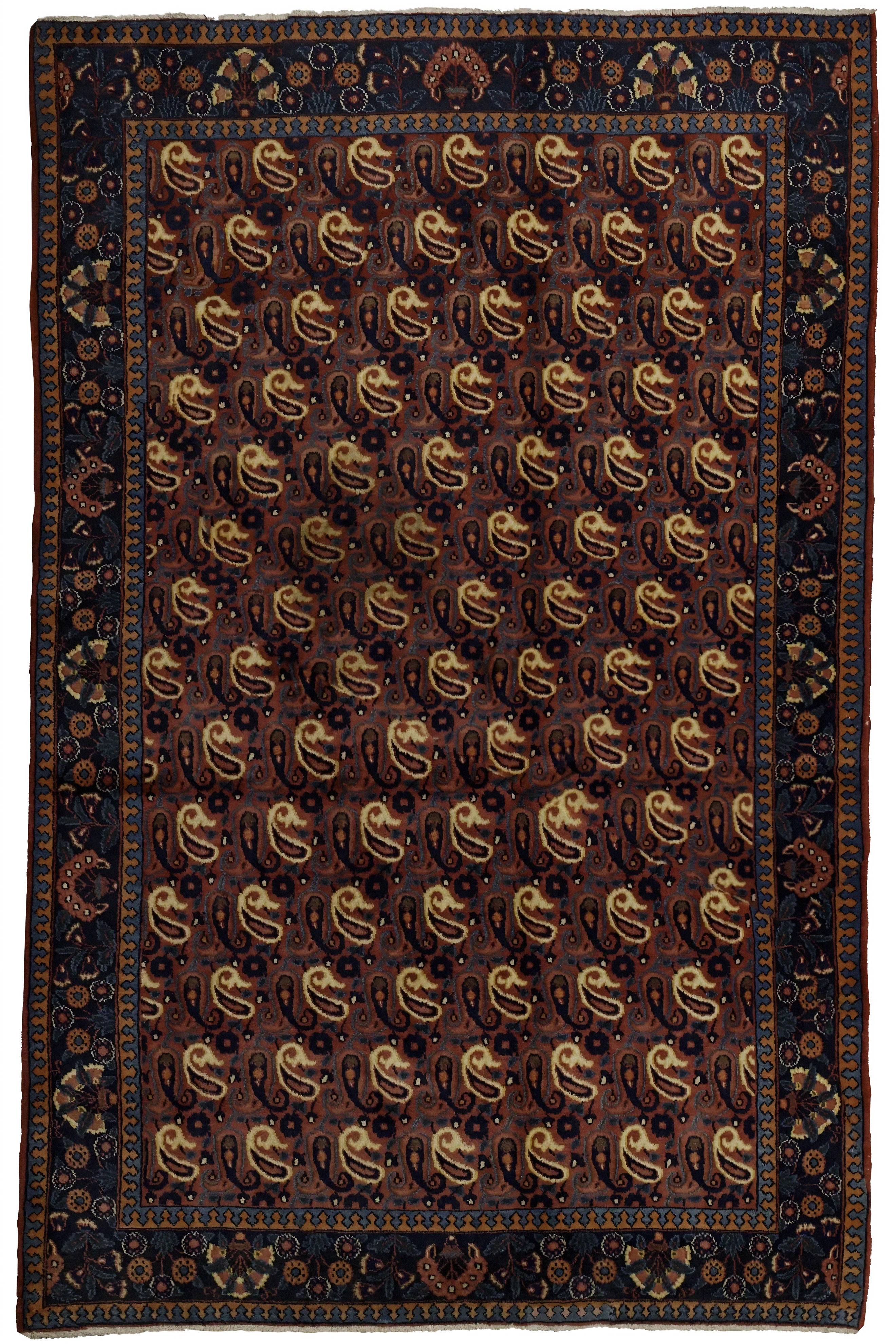 Antique Persian Mashad Traditional Rug 75028