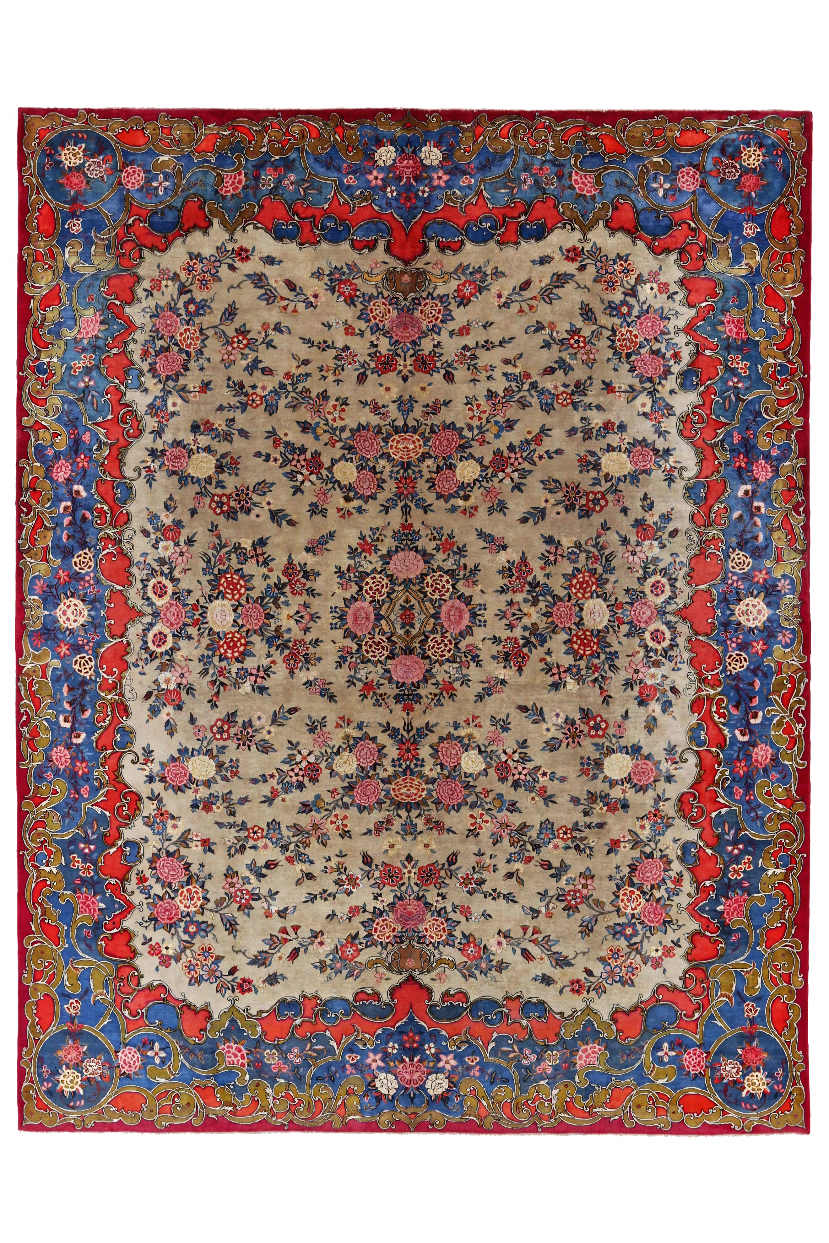 Antique Persian Kashan Transitional Rug 91410