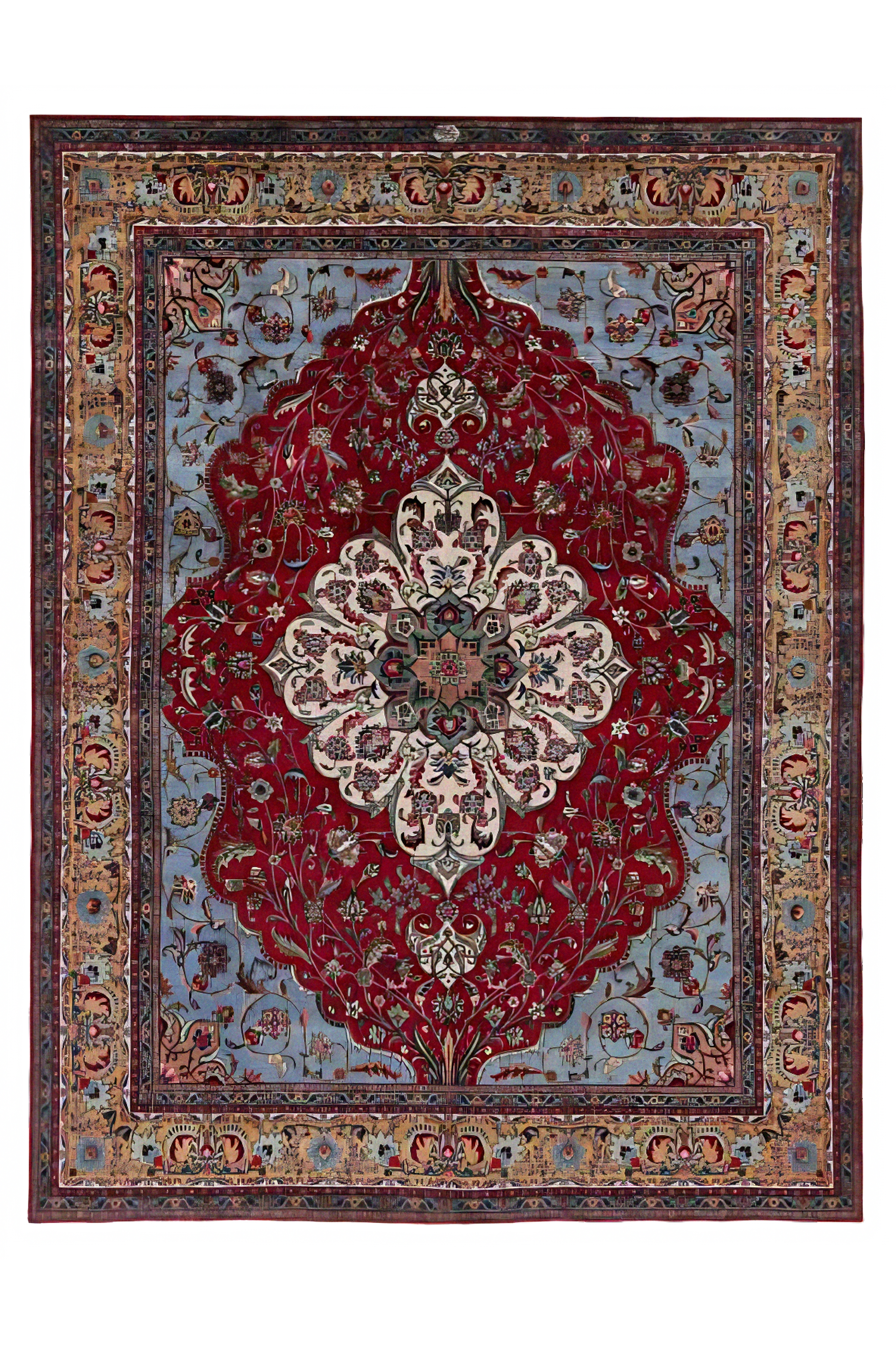 Antique Persian Tabriz Traditional Rug 91442