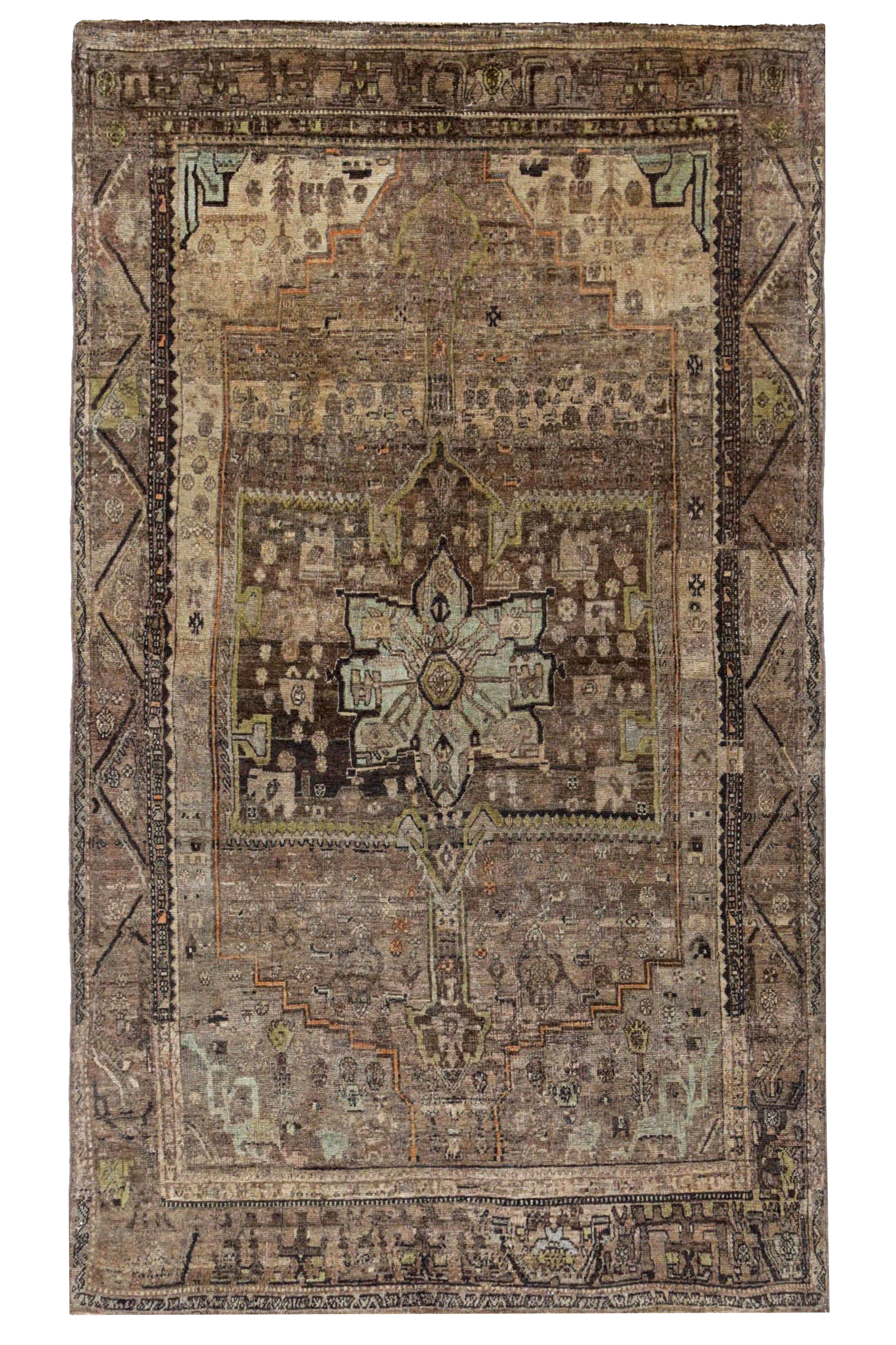 Antique Persian Bijar Transitional Rug 91466