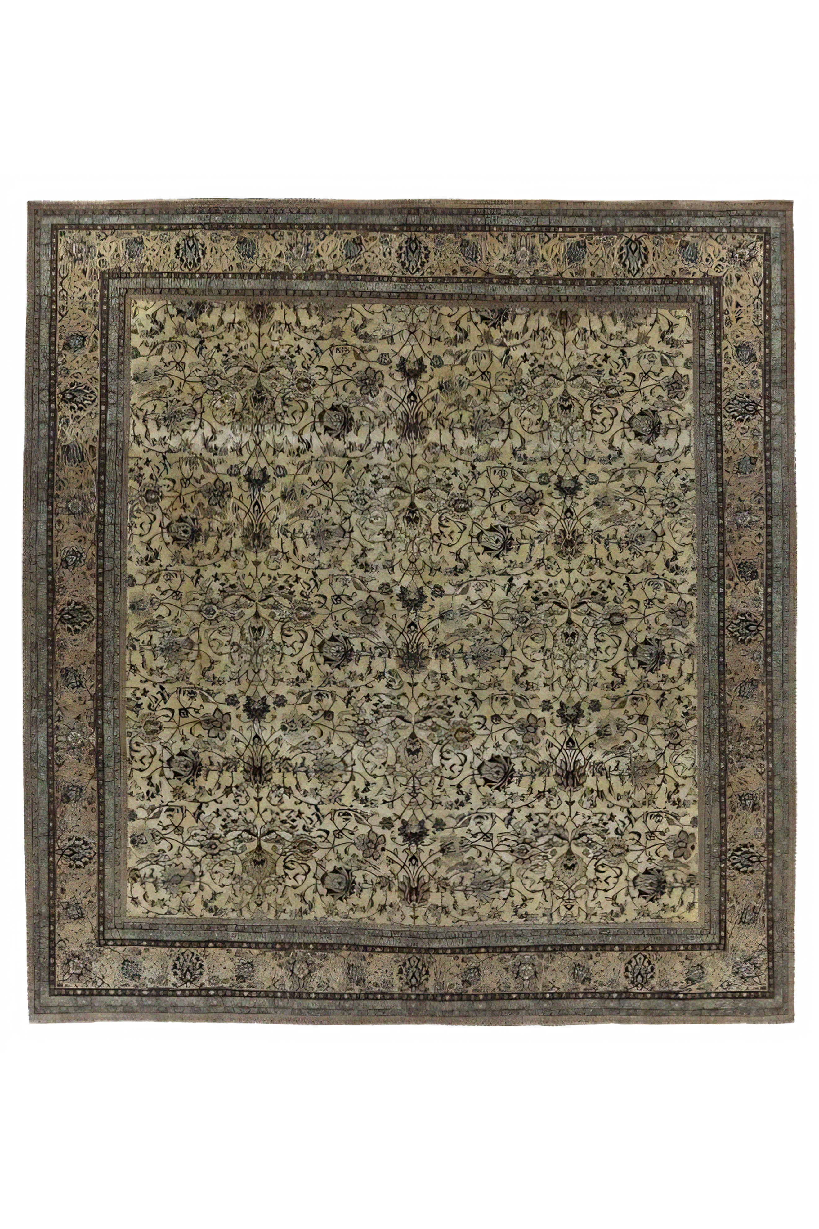 Antique Persian Tabriz Traditional Rug 91575