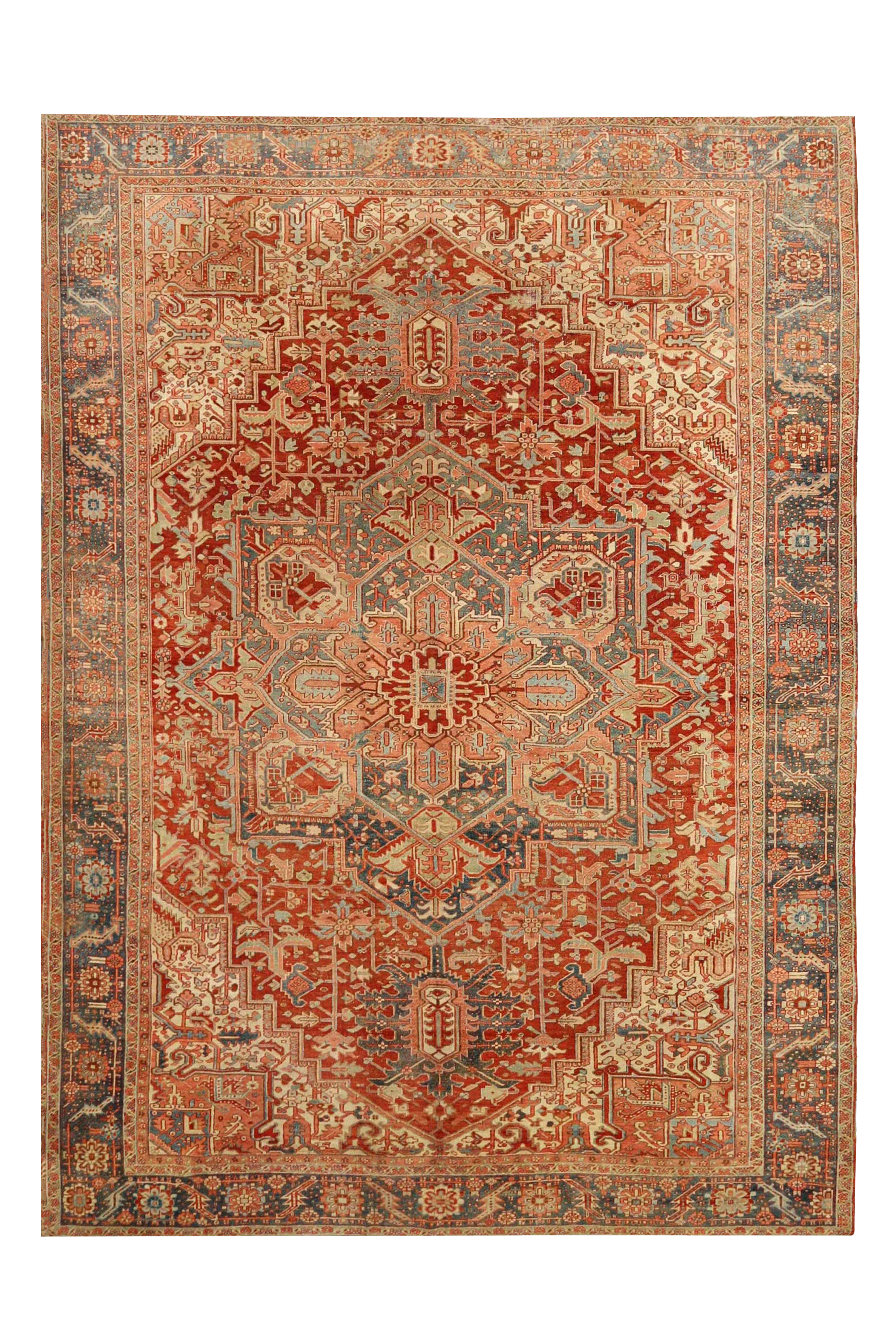 Antique Persian Heriz Traditional Rug 92545