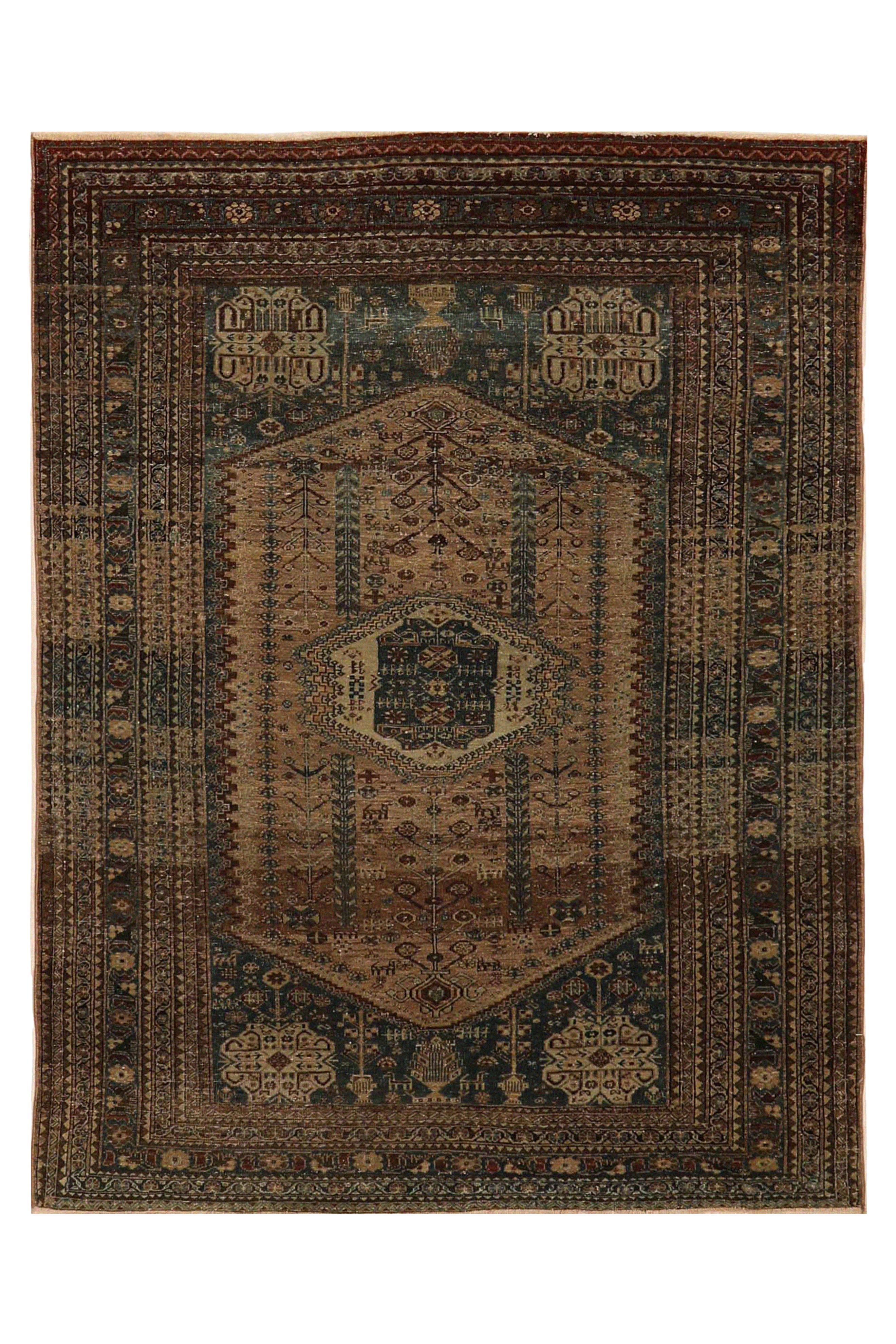 Antique Persian Tabriz Traditional Rug 93397