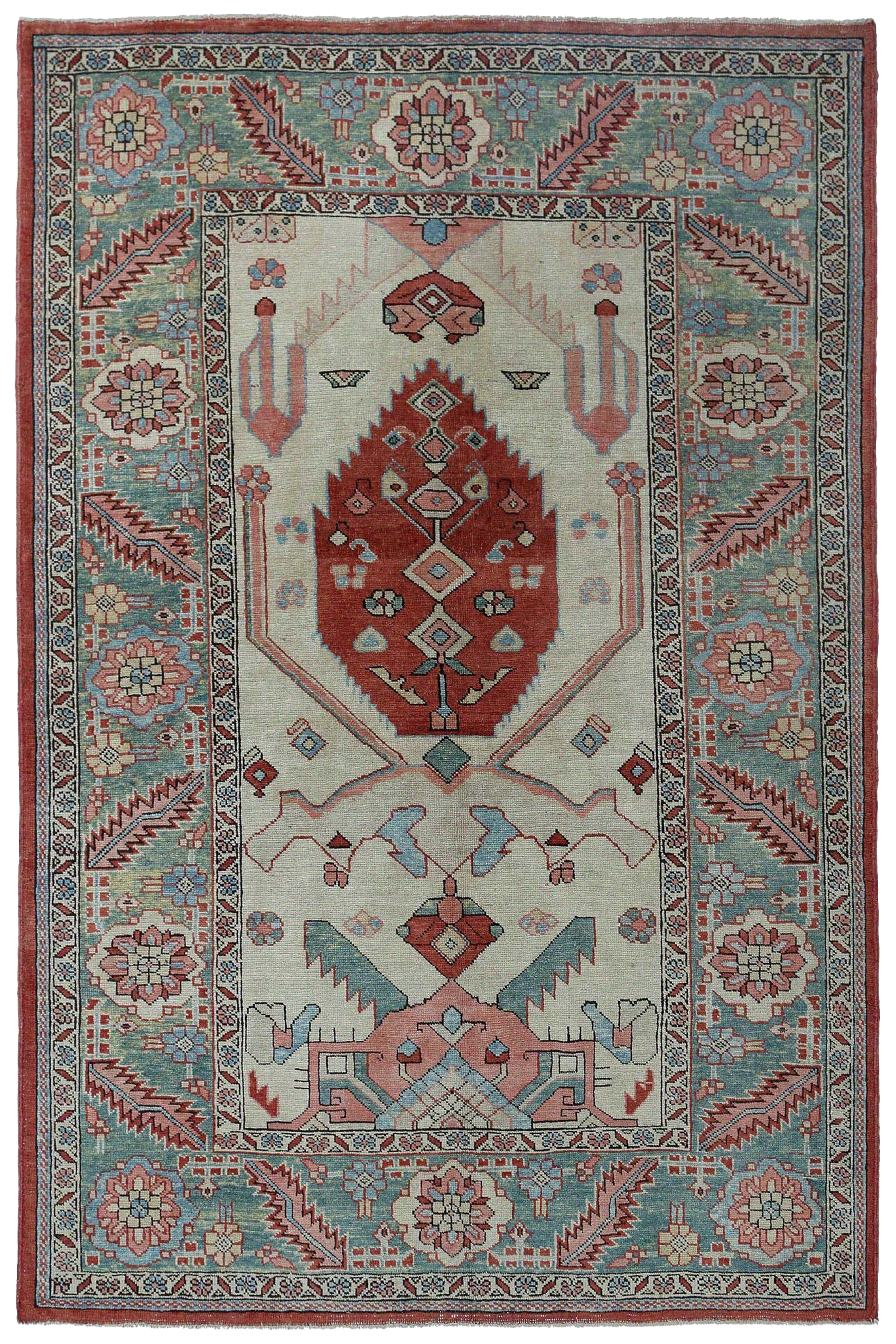 Antique Persian Heriz Traditional Rug 96658