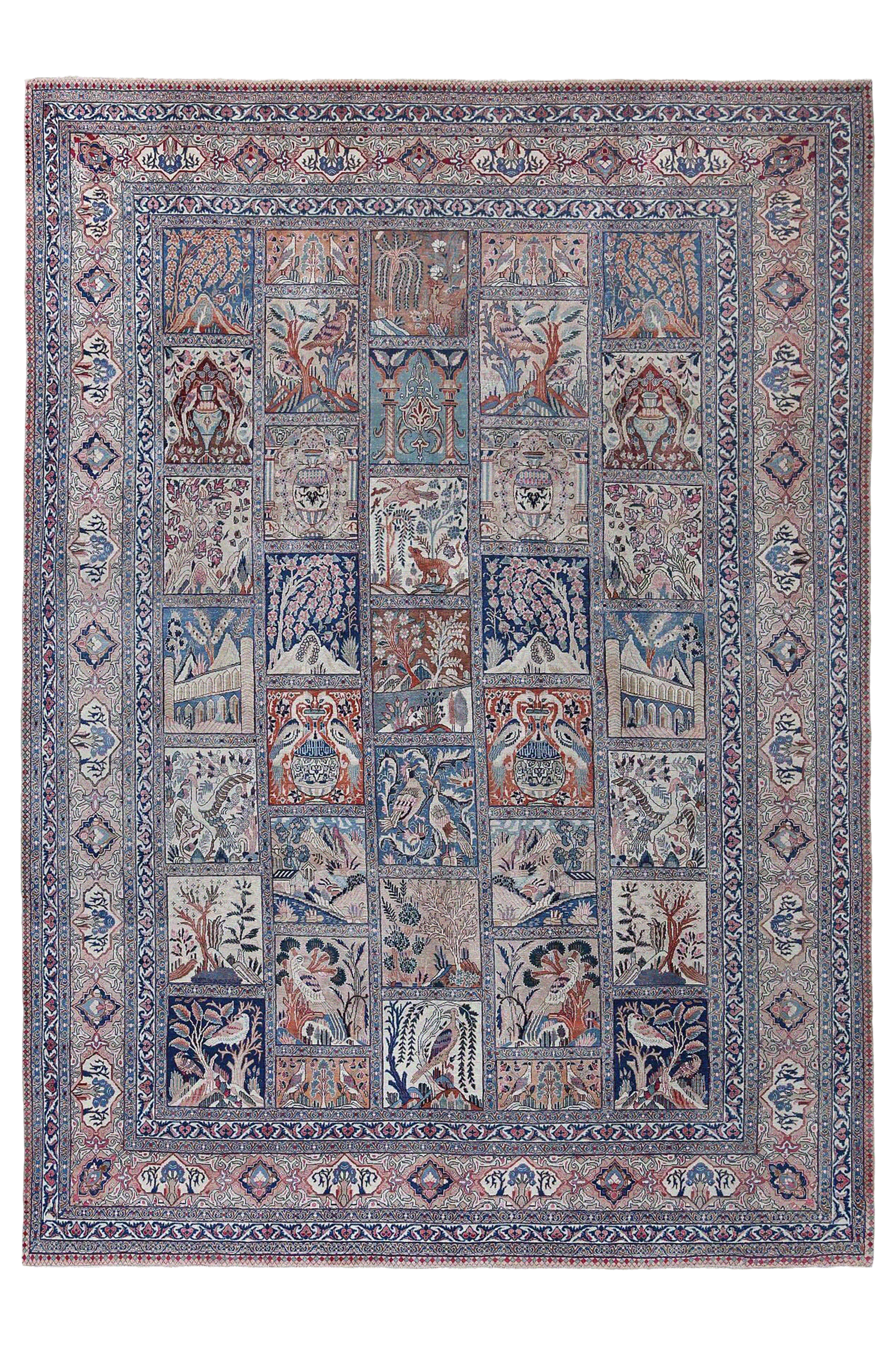 Antique Persian Mashad Traditional Rug 96662