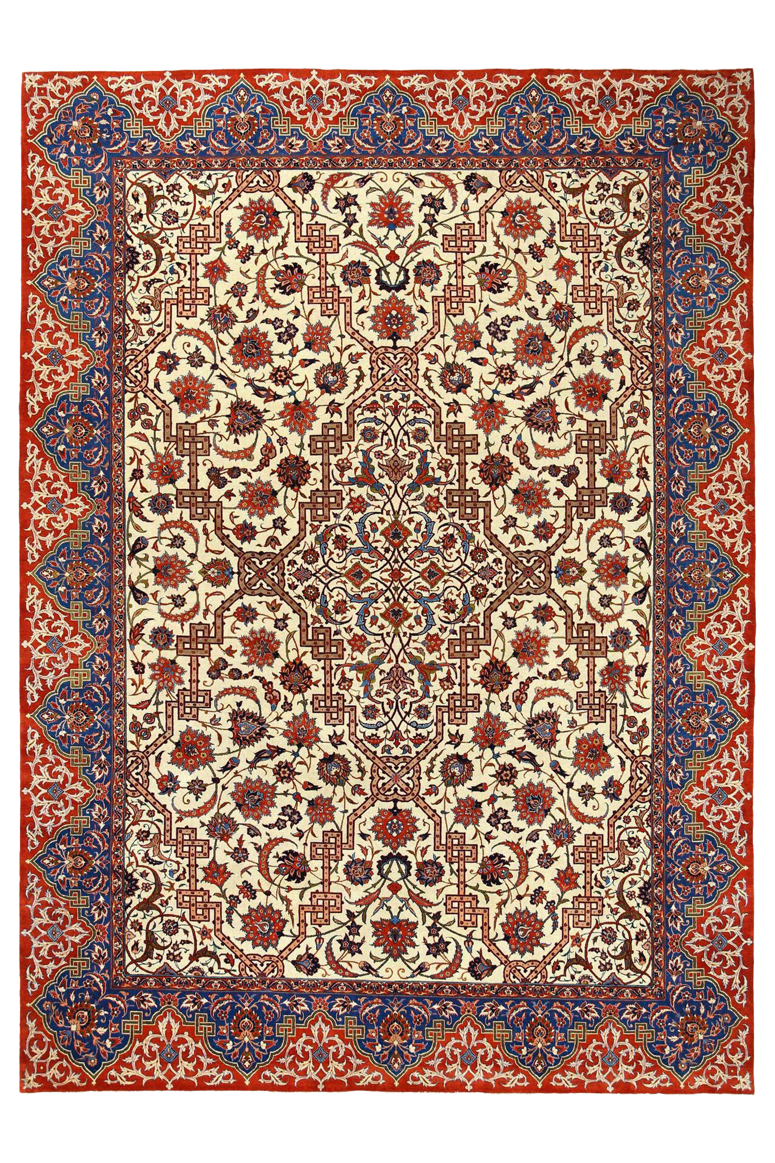 Antique Persian Isfahan Traditional Rug 96683