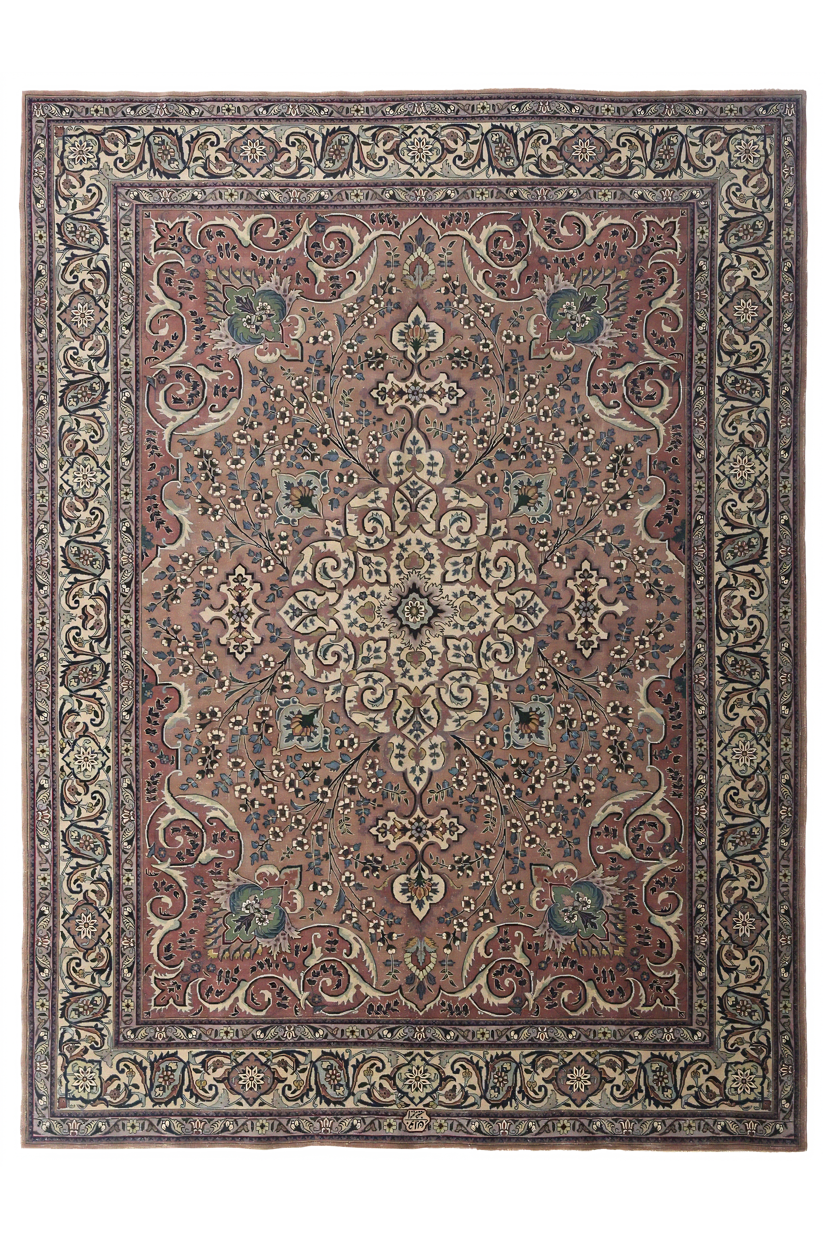 Antique Persian Tabriz Traditional Rug 96689