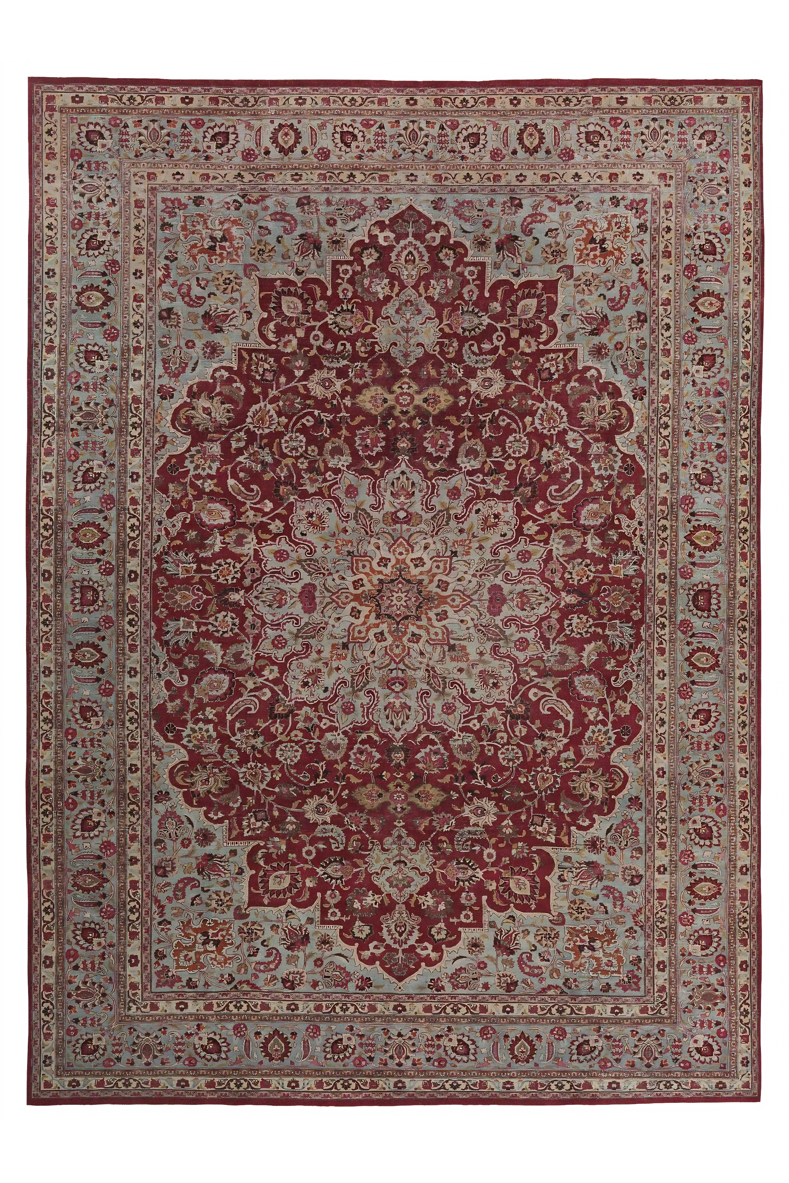 Antique Persian Mashad Traditional Rug 96696