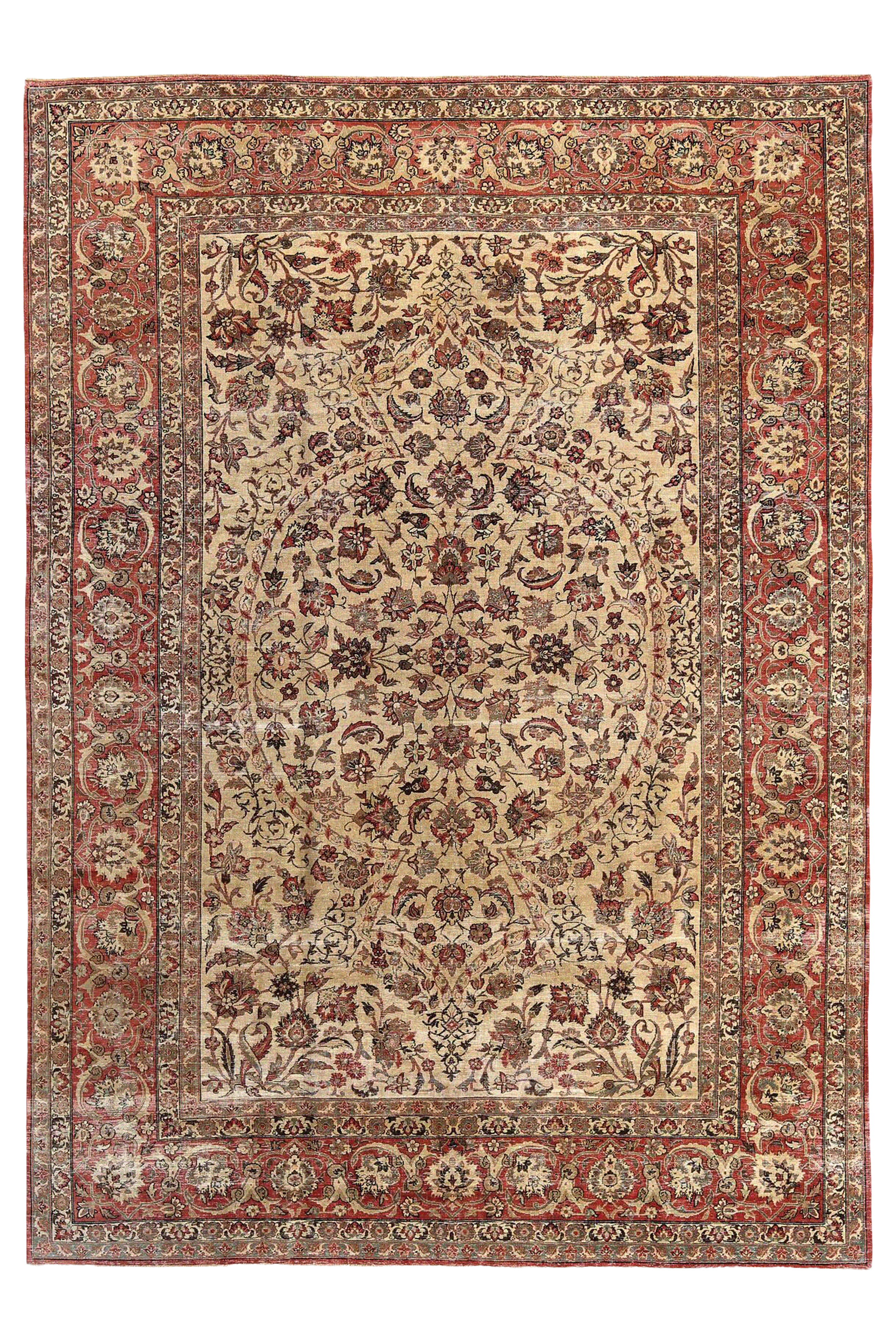 Antique Persian Isfahan Traditional Rug 96707