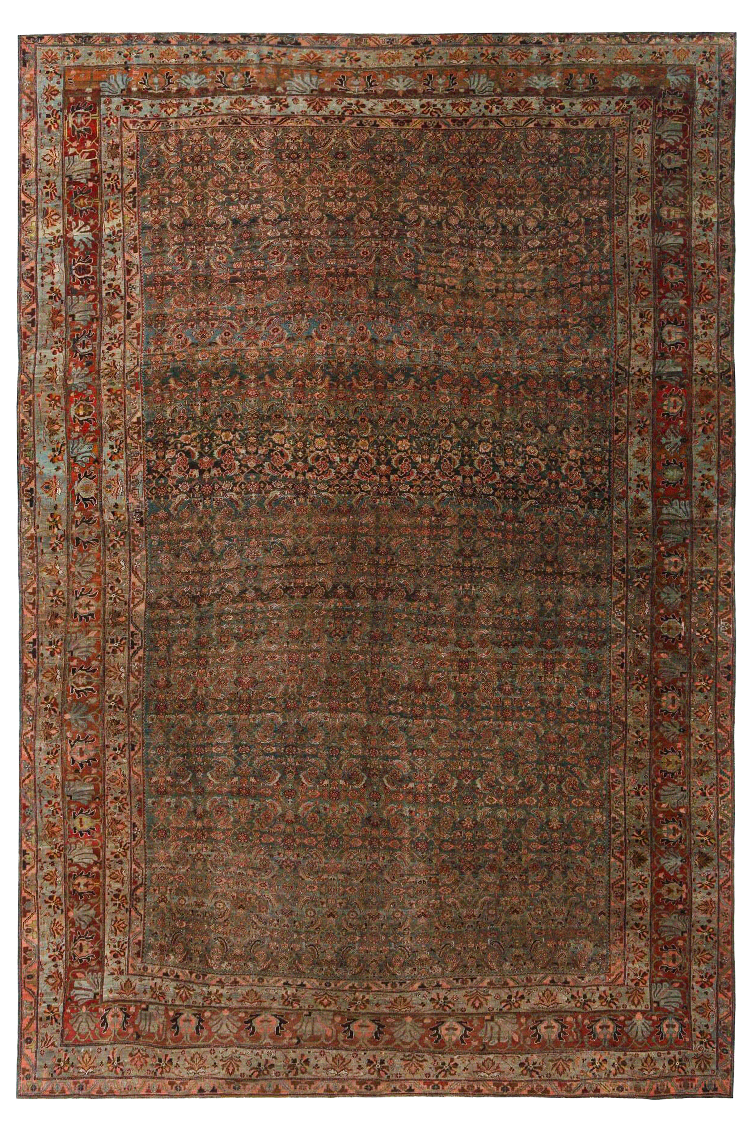 Antique Persian Bijar Traditional Rug 96817