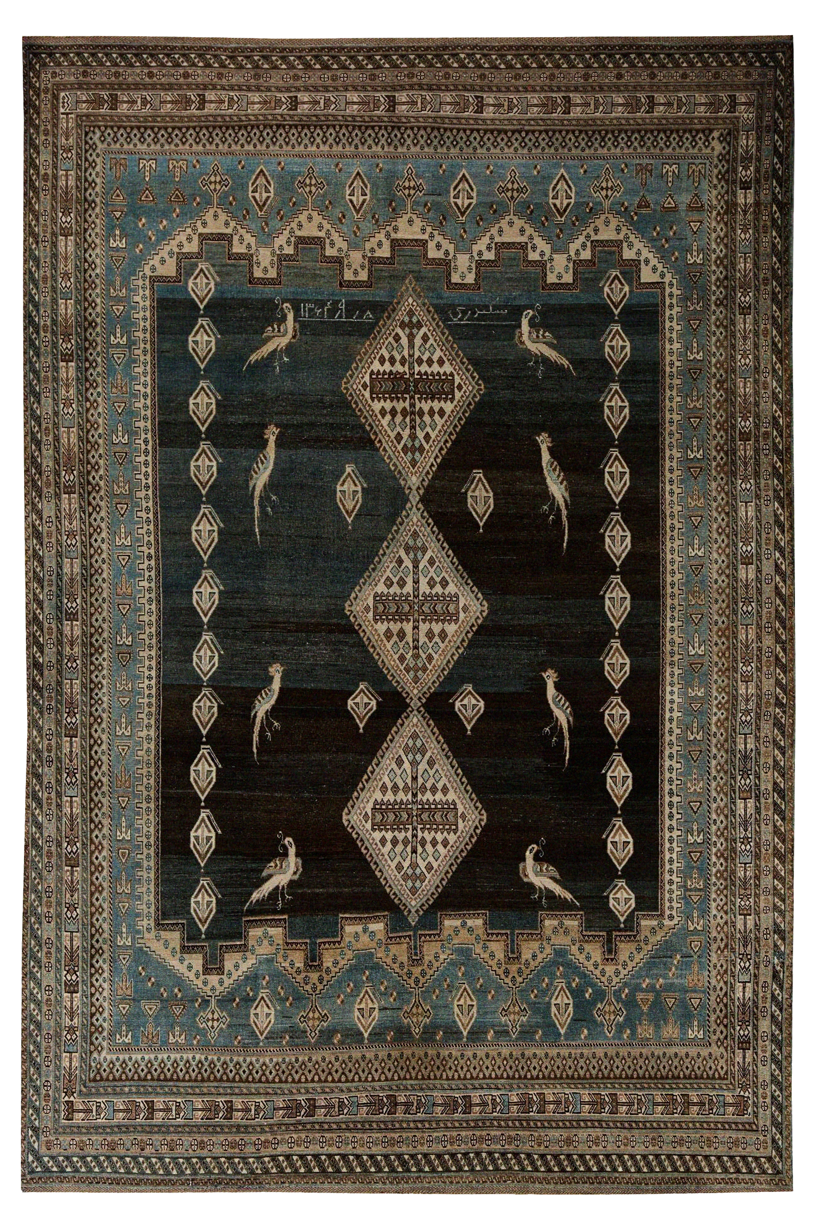 Antique Persian Shiraz Transitional Rug 96825