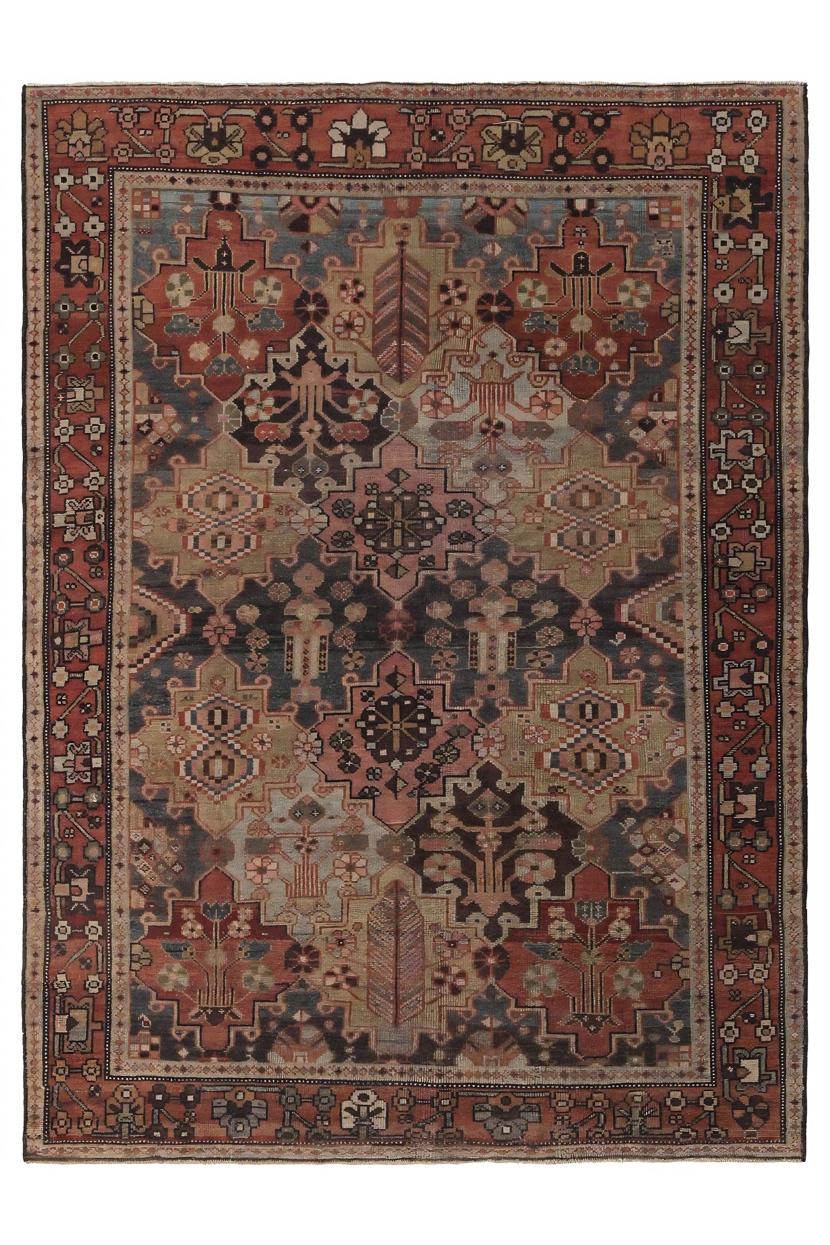 Antique Persian Bakhtiar Traditional Rug 96852
