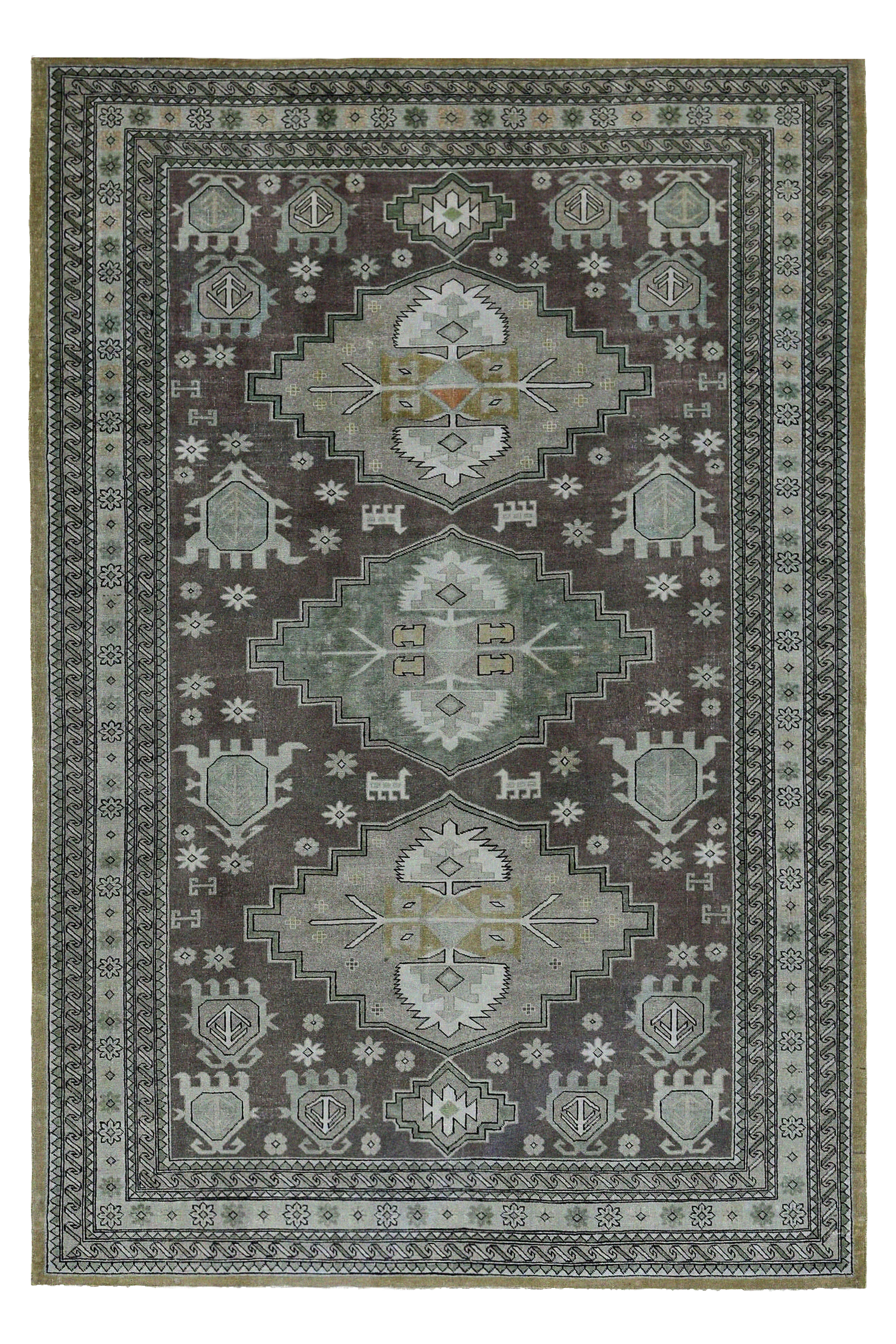 Antique Persian Heriz Traditional Rug 96915