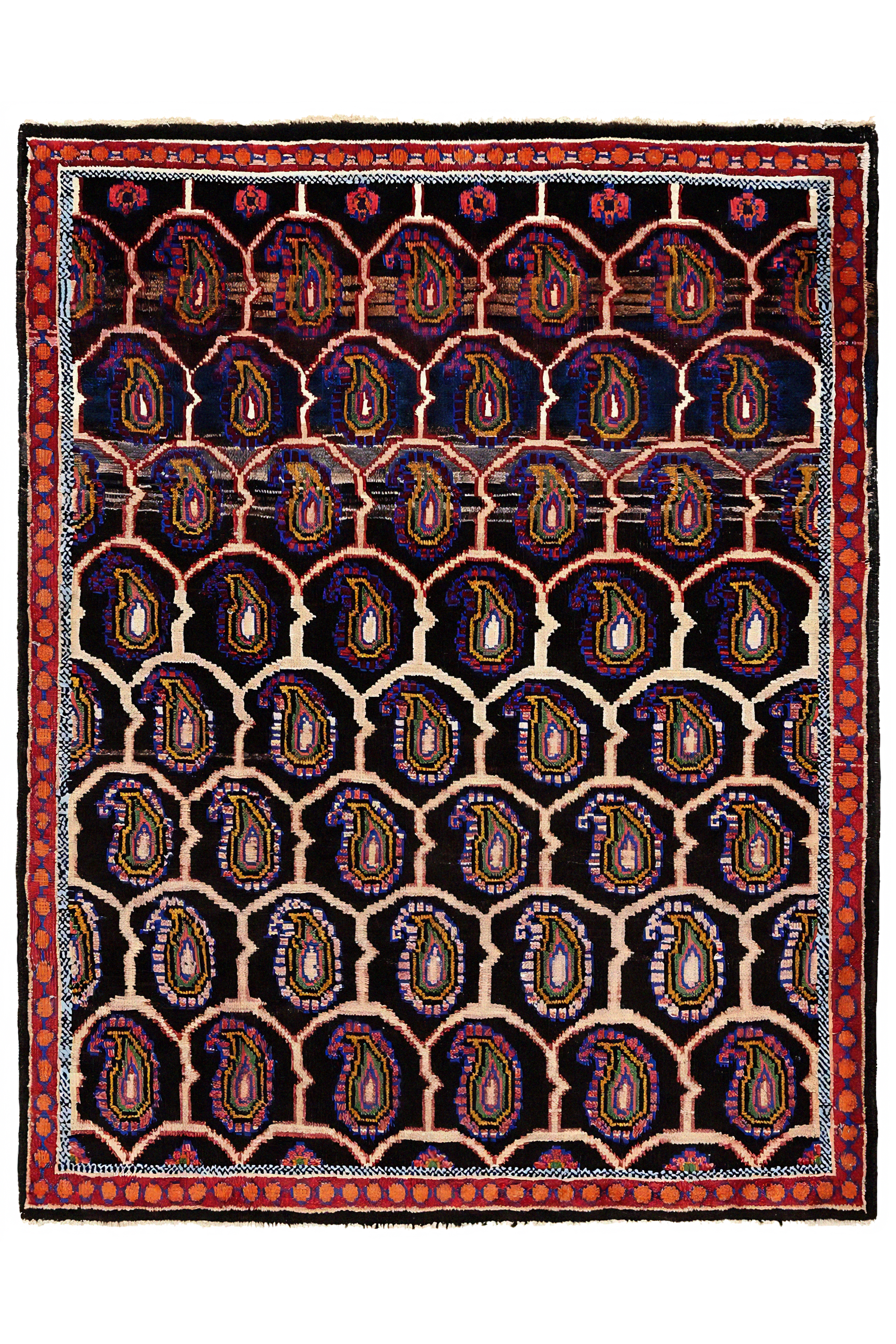 Antique Persian Semnan Traditional Rug 96946