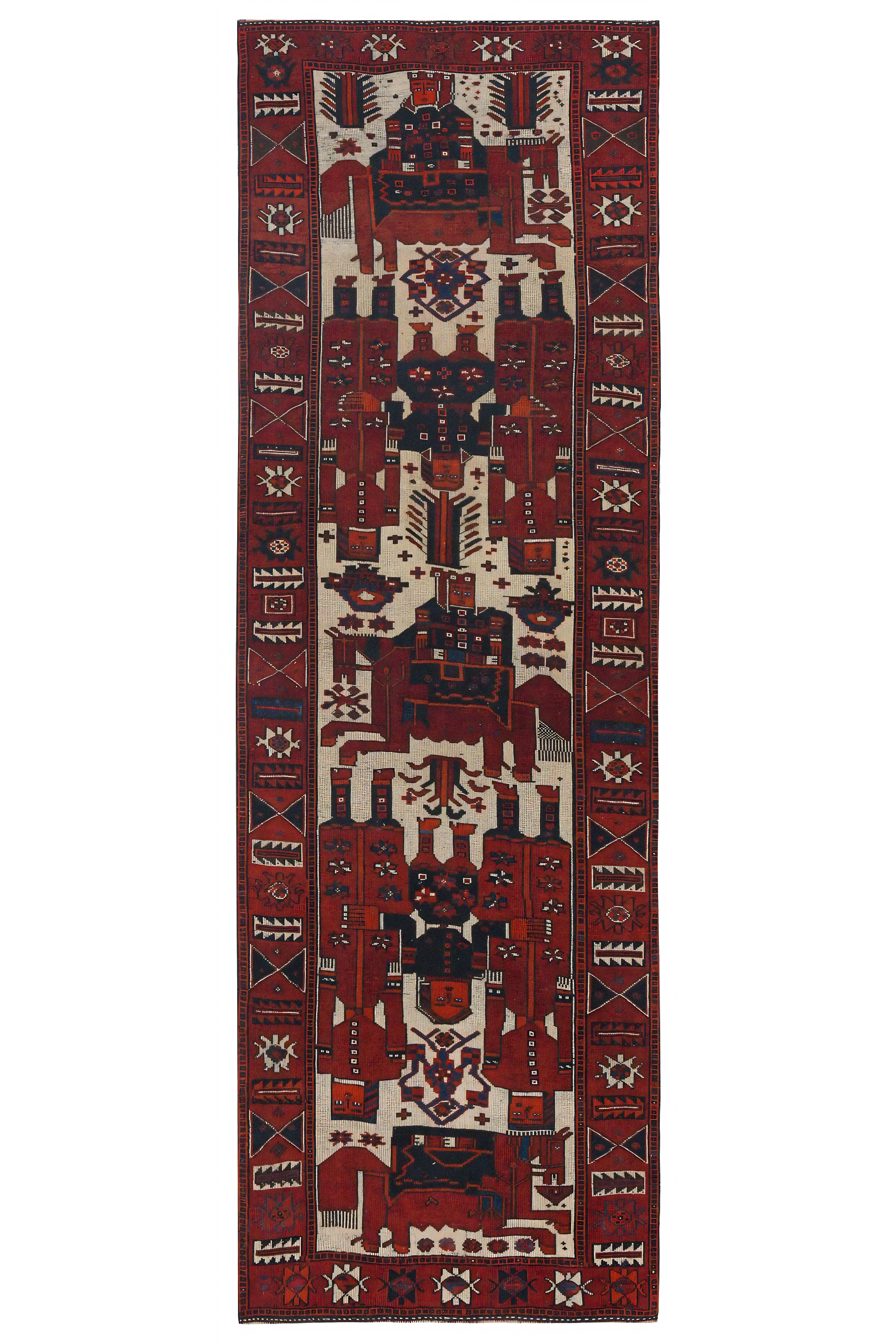 Antique Persian Shiraz Traditional Rug 96971