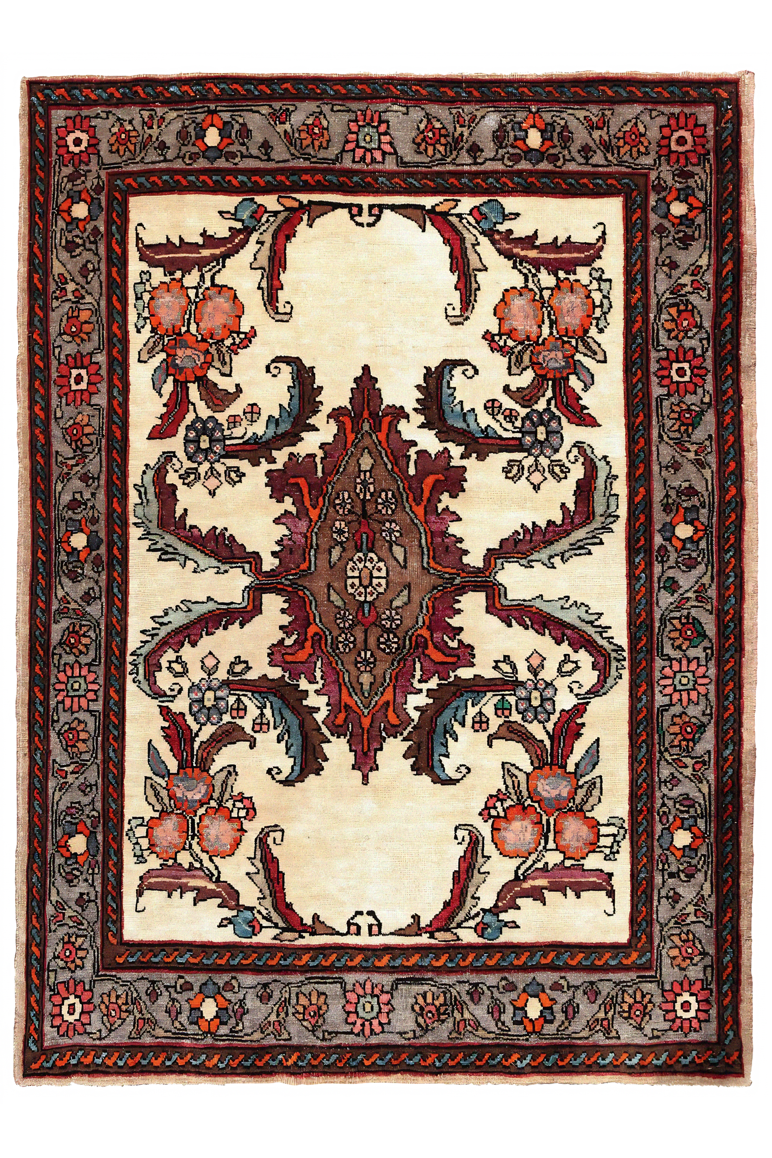 Antique Persian Semnan Traditional Rug 97055