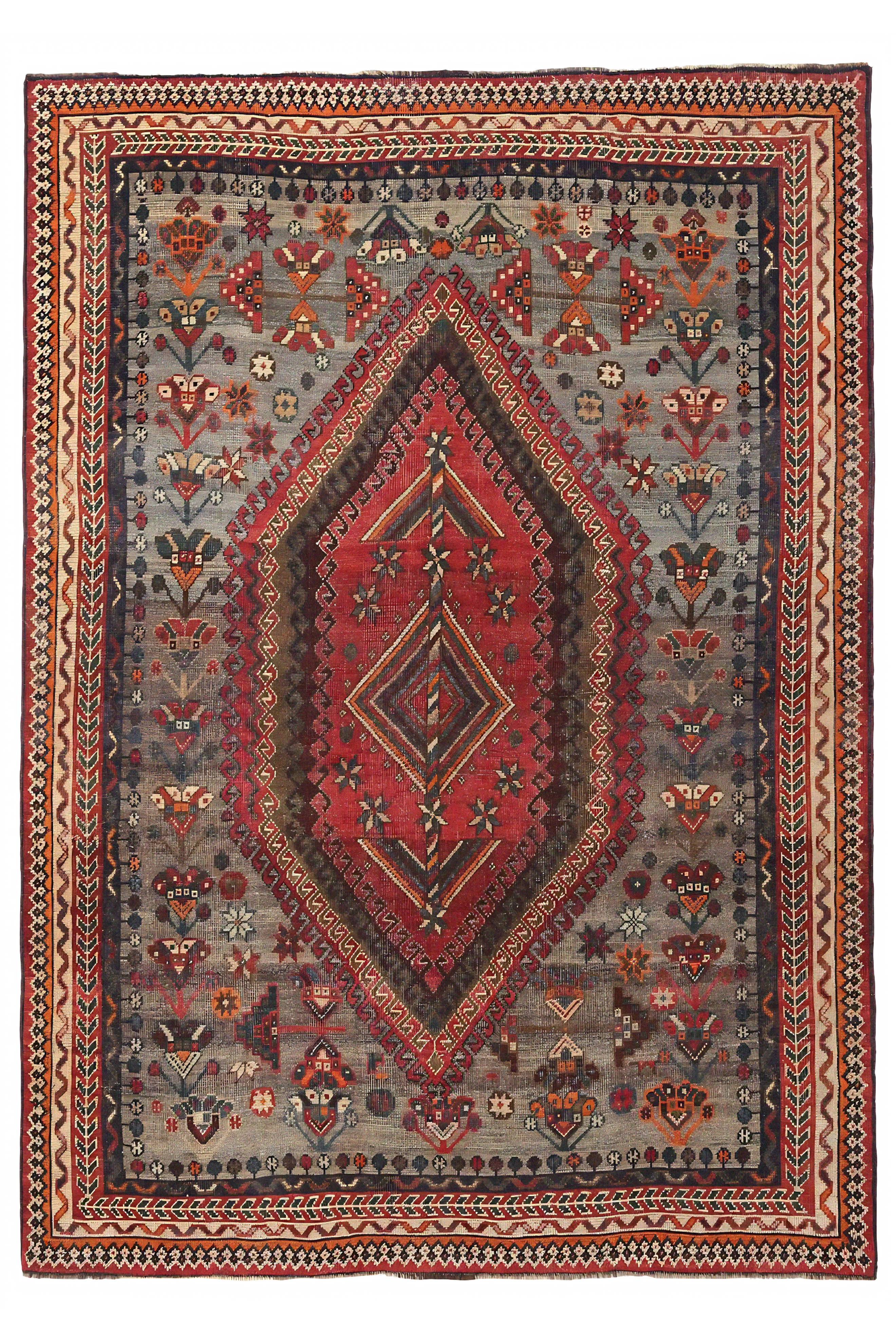 Antique Persian Shiraz Traditional Rug 97086