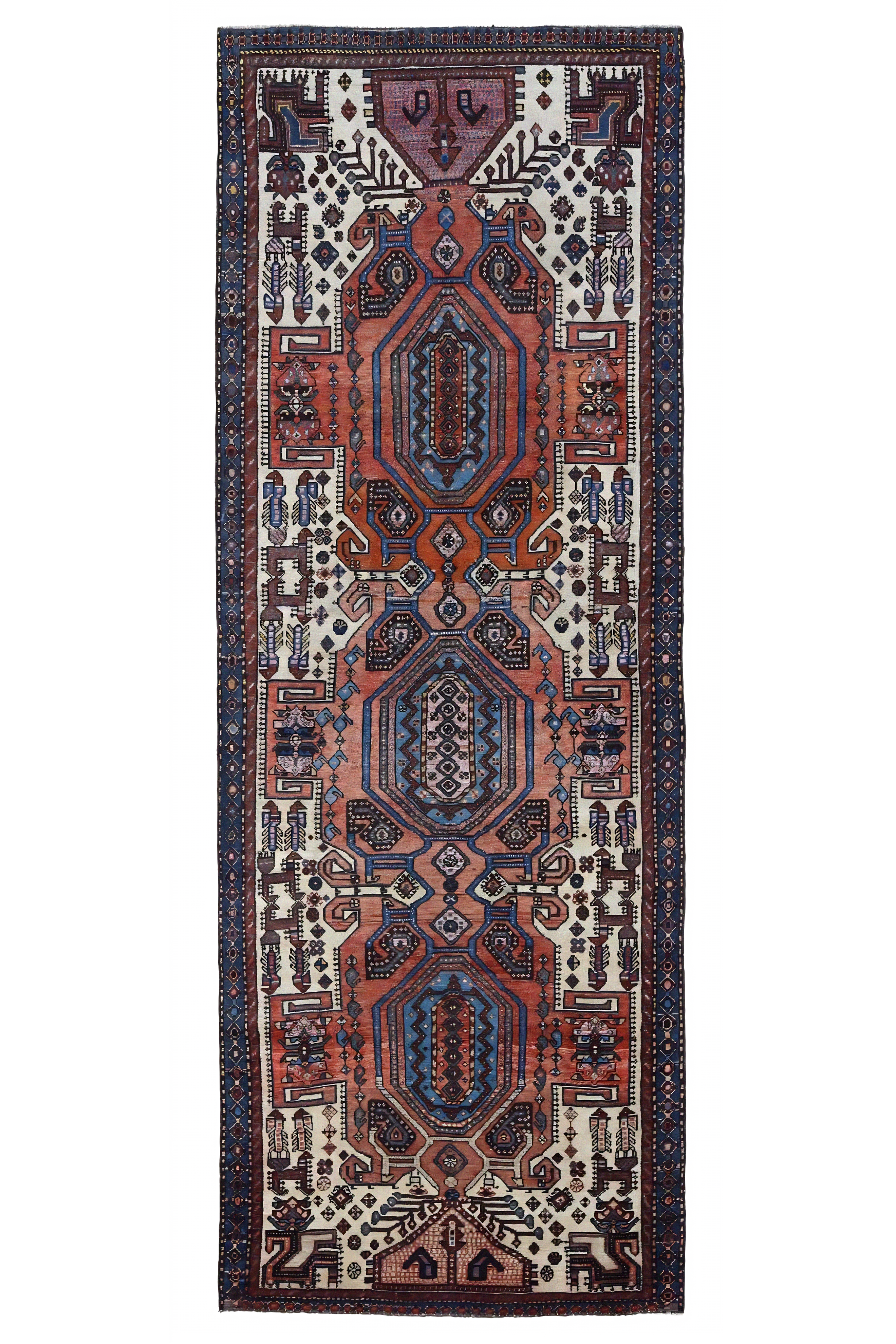 Antique Persian Bakhtiar Traditional Rug 97093