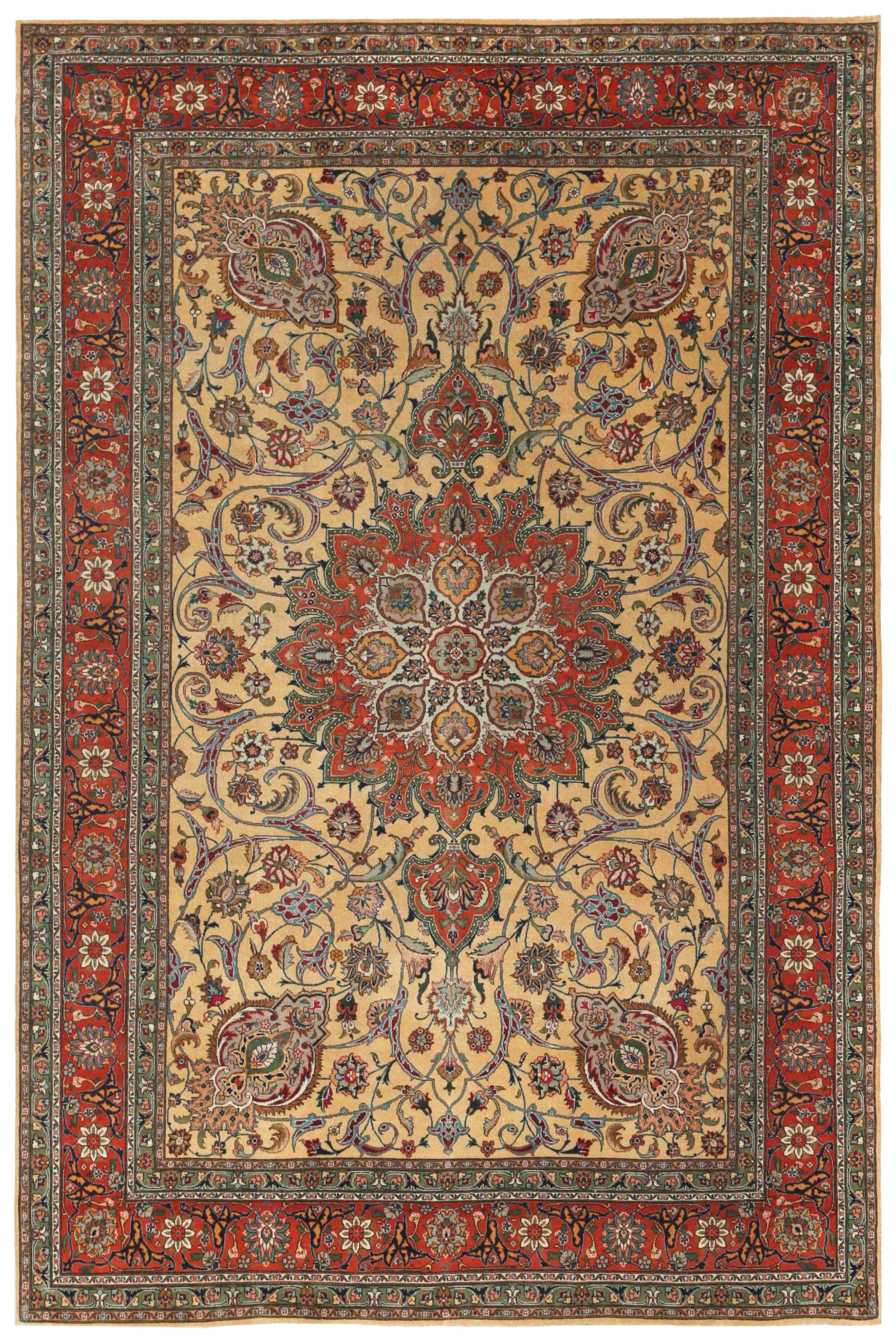 Vintage Persian Tabriz Traditional Rug 97196