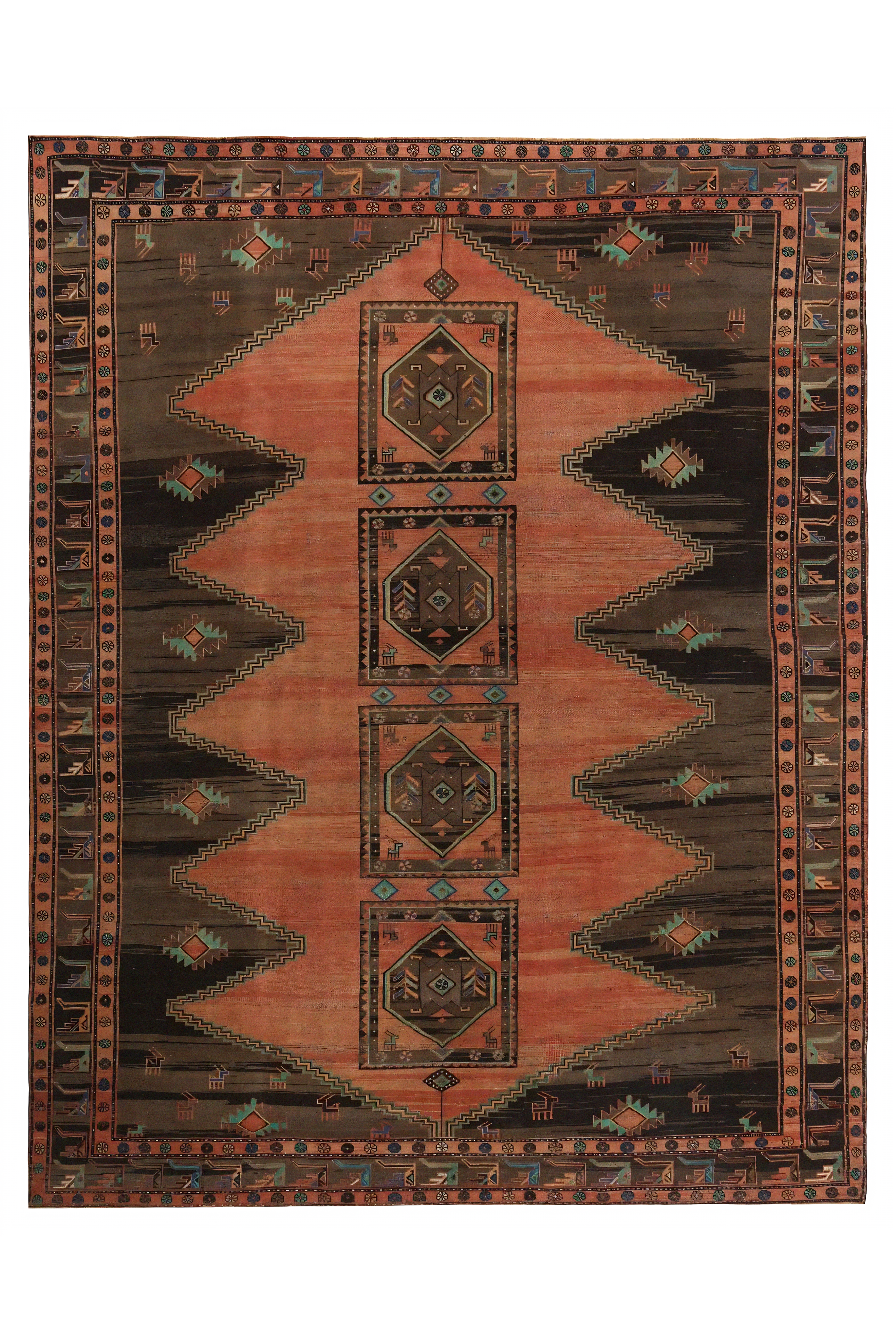 Antique Persian Shiraz Traditional Rug 97383