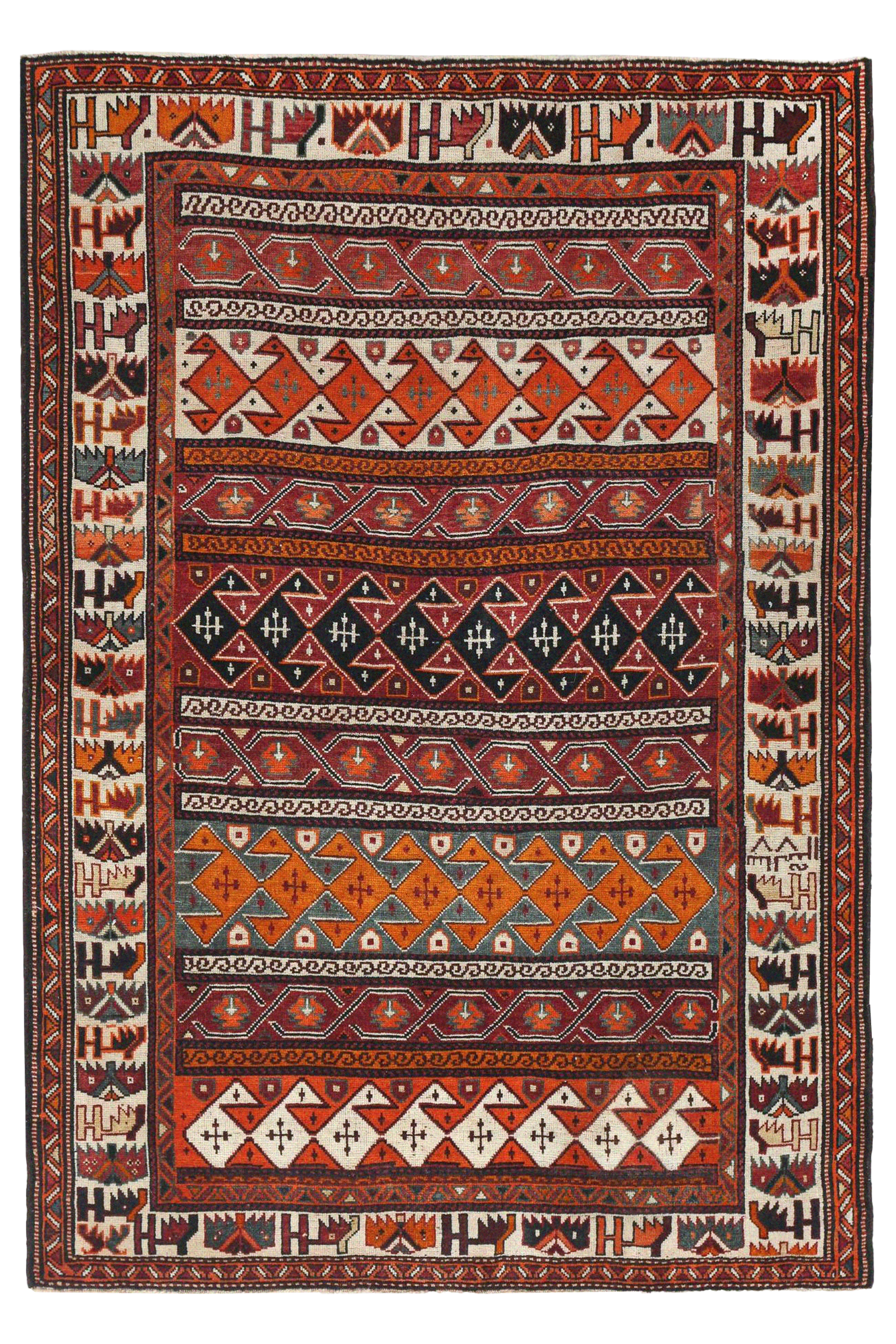 Antique Persian Shiraz Traditional Rug 97405
