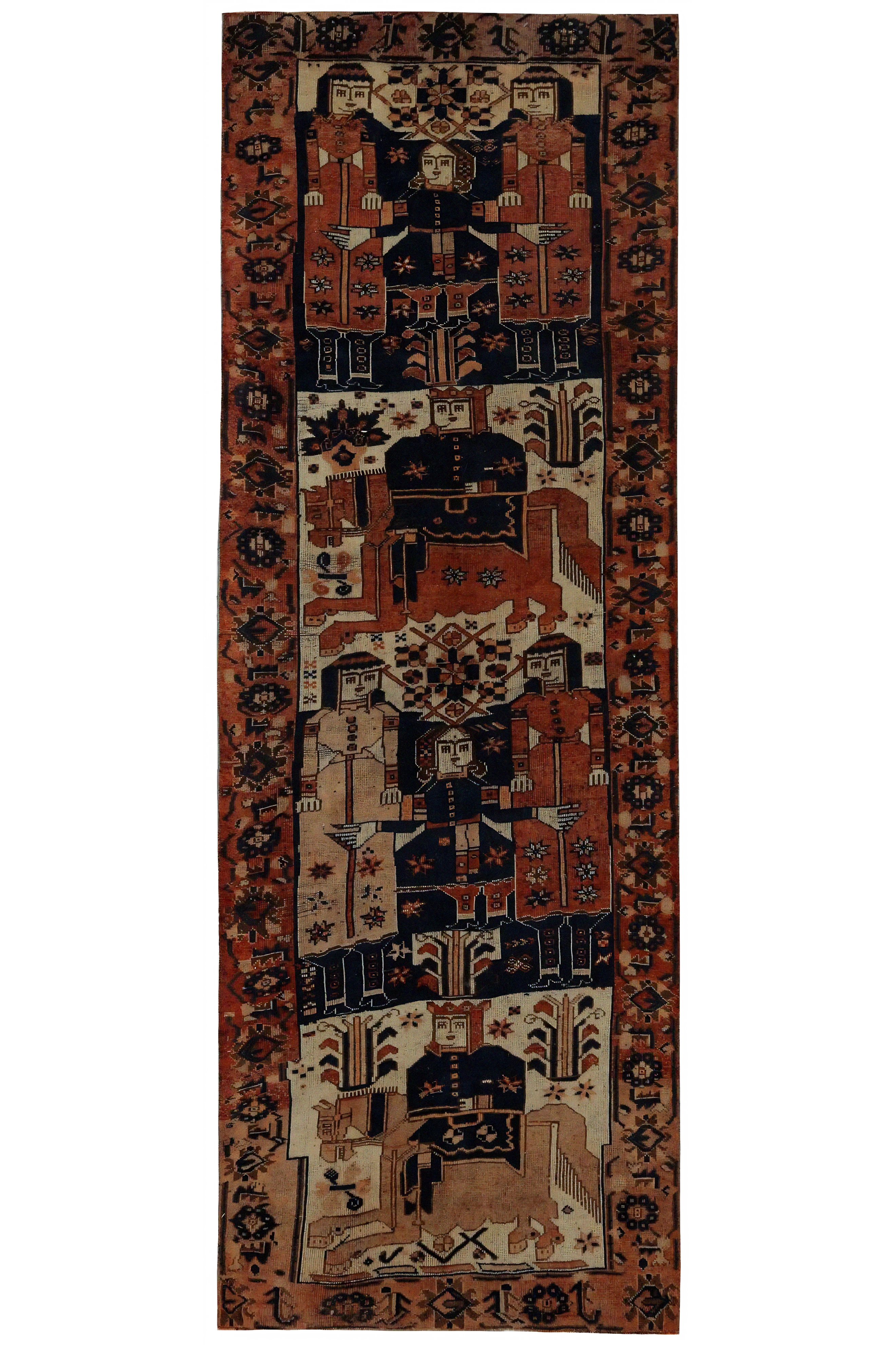 Antique Persian Shiraz Traditional Rug 97415