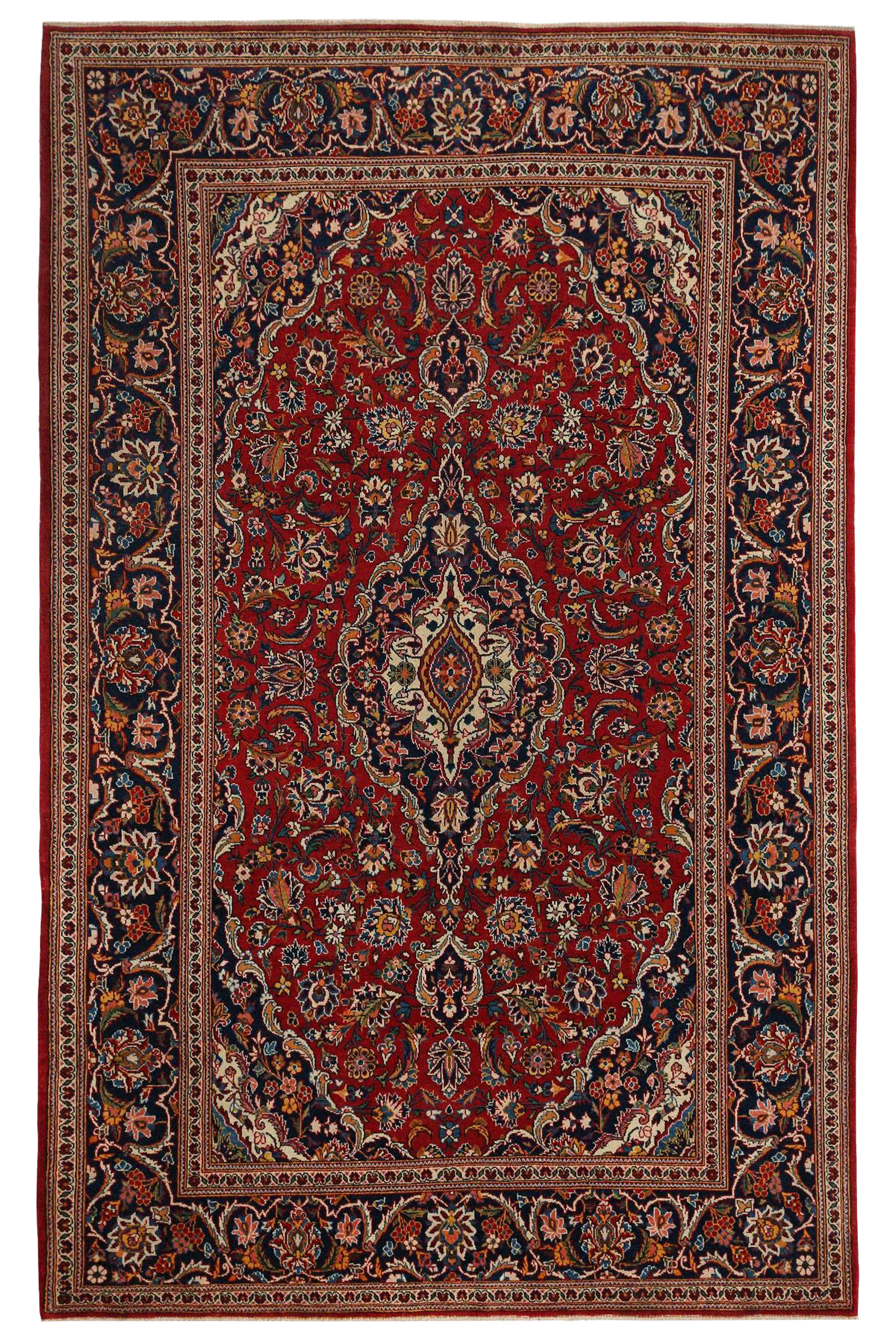 Antique Persian Kashan Traditional Rug 97423