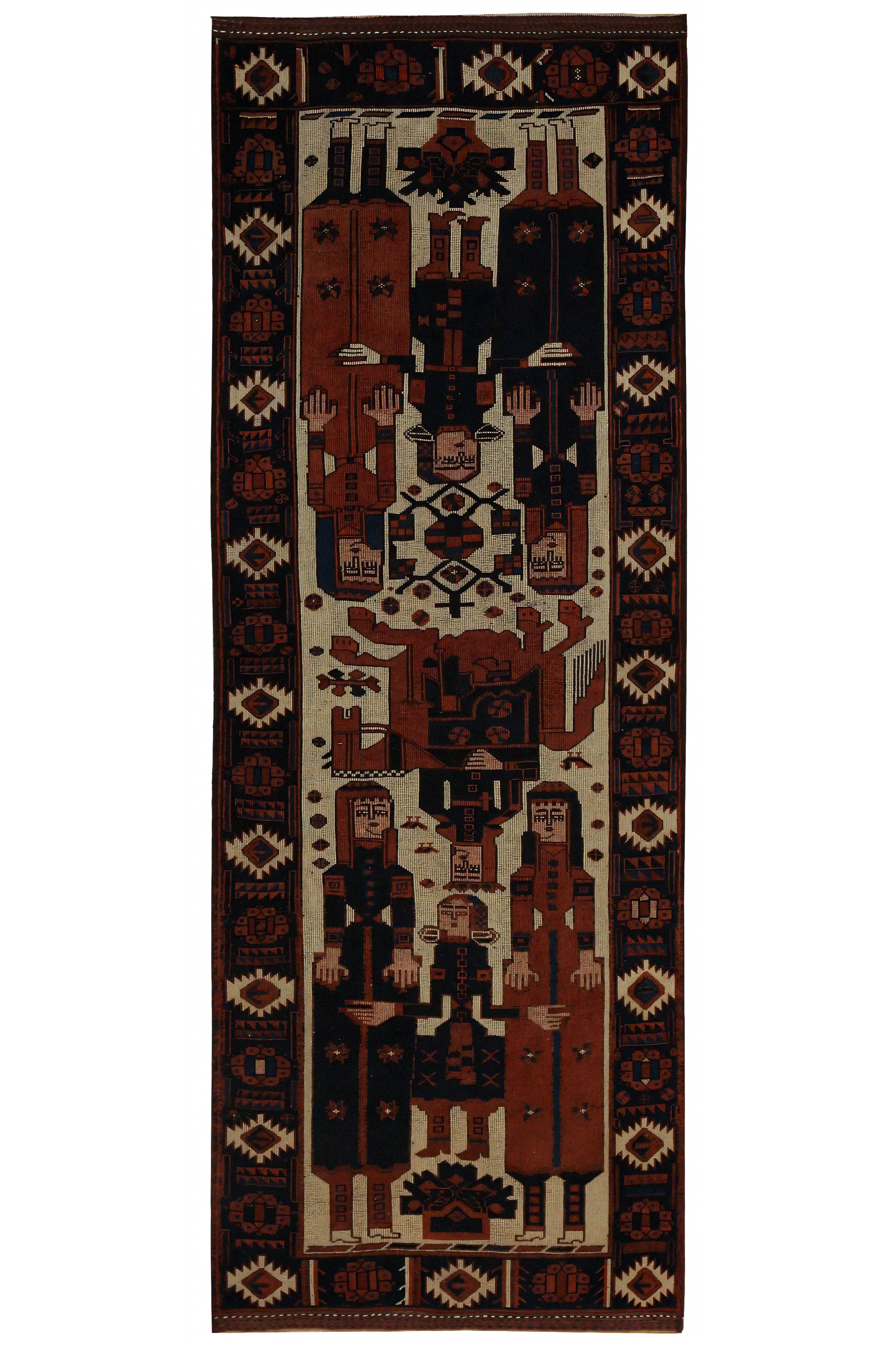 Antique Persian Shiraz Traditional Rug 97430