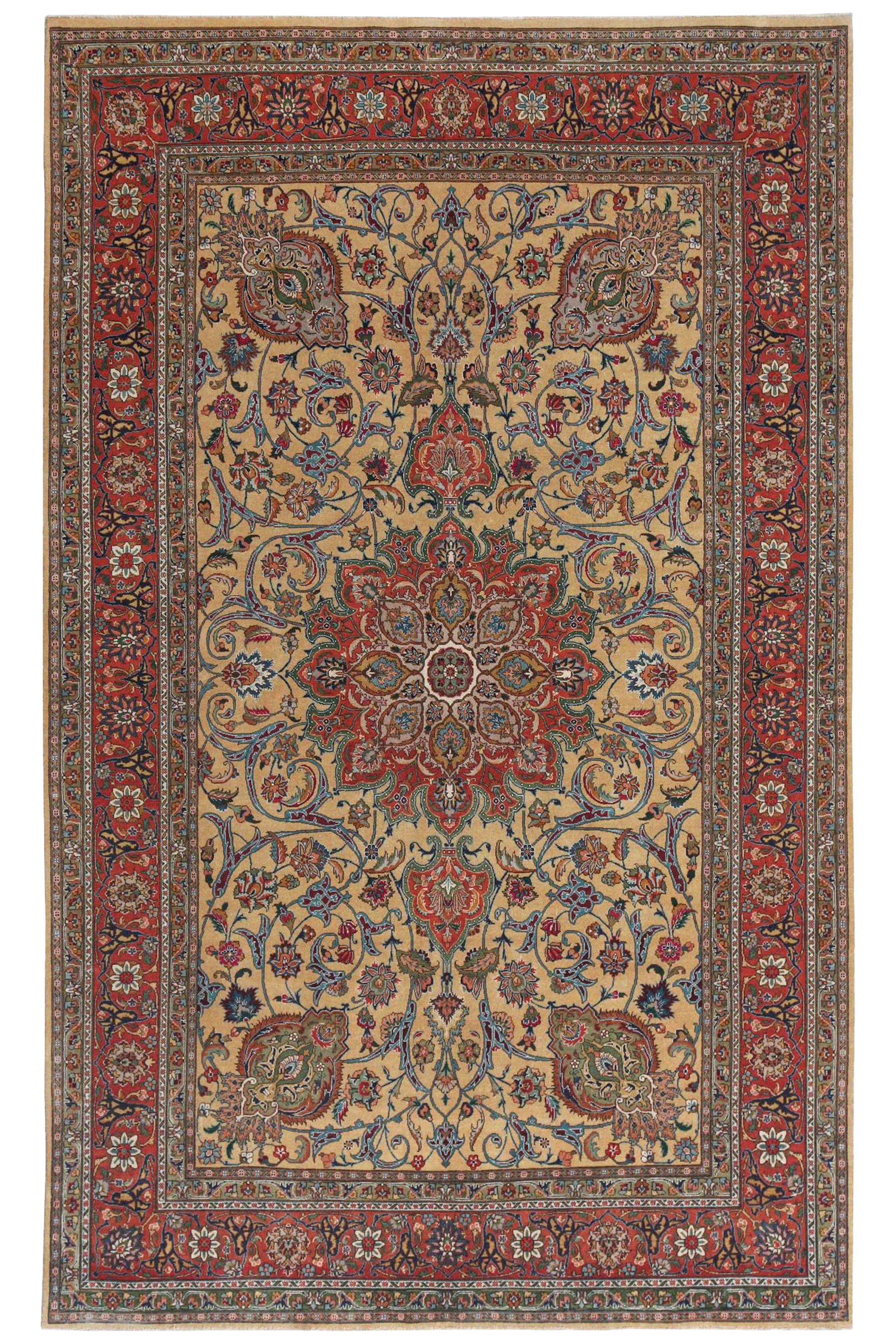 Antique Persian Tabriz Traditional Rug 97472