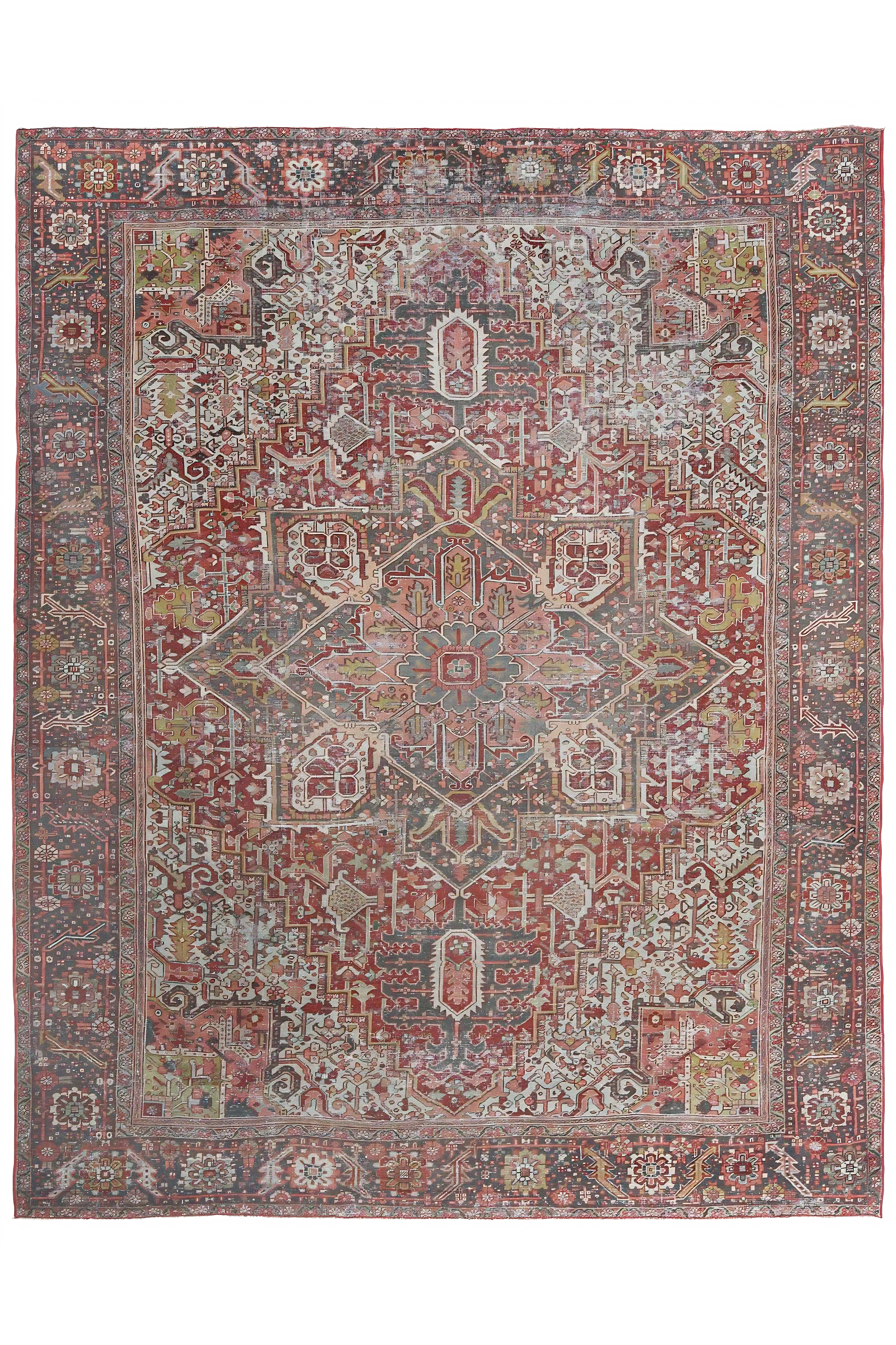 Antique Persian Heriz Traditional Rug 97554