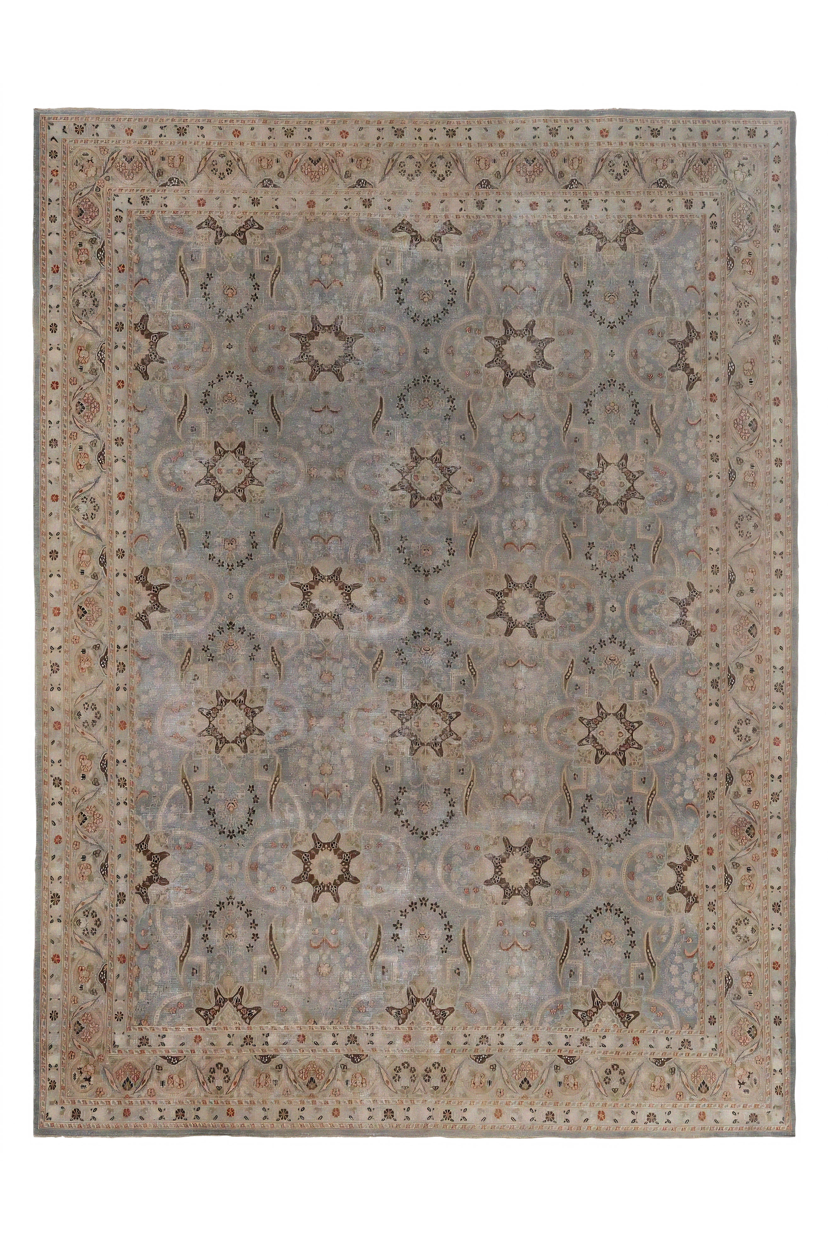 Antique Persian Mashad Traditional Rug 97651