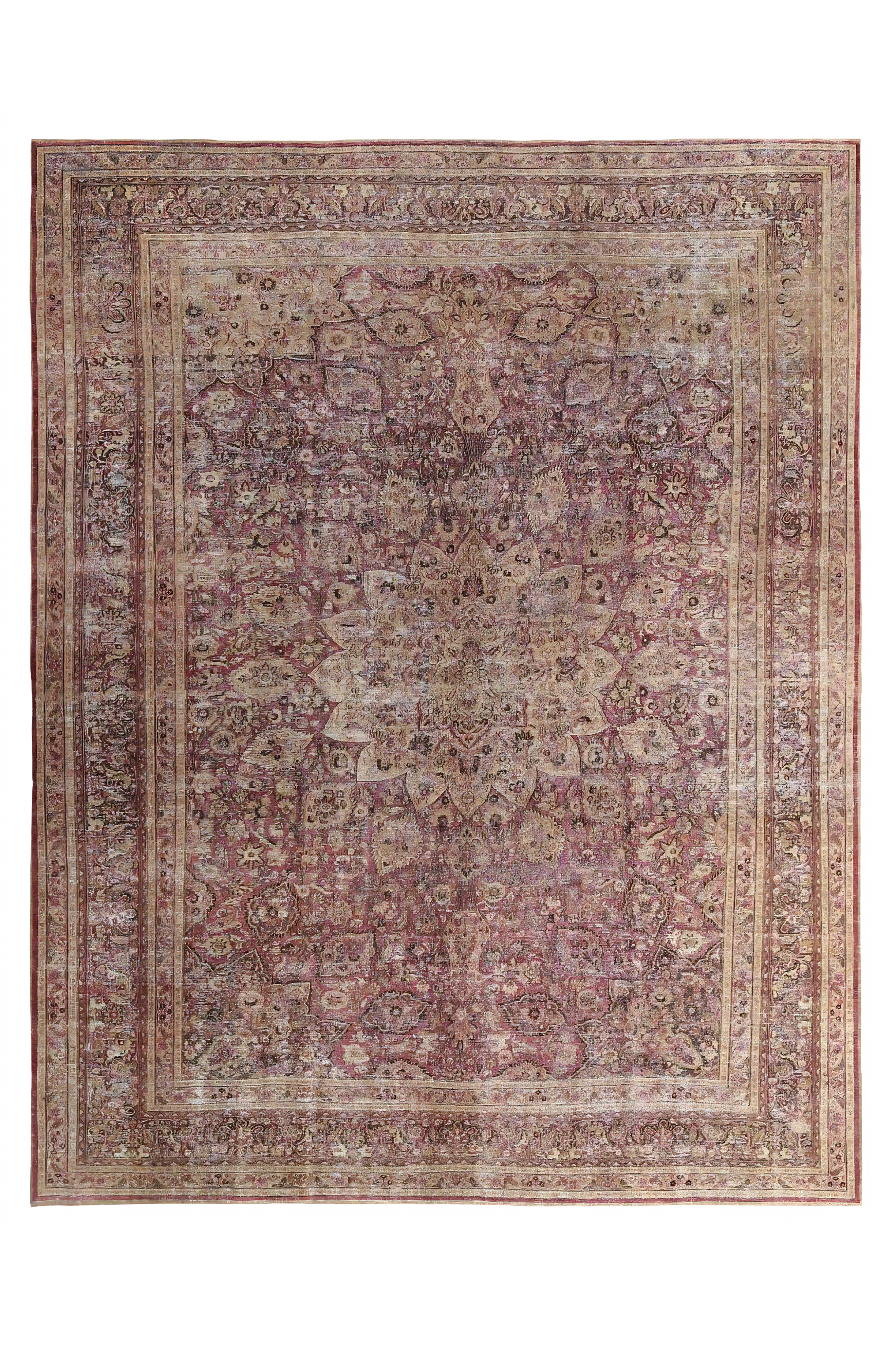 Antique Persian Mashad Traditional Rug 97675