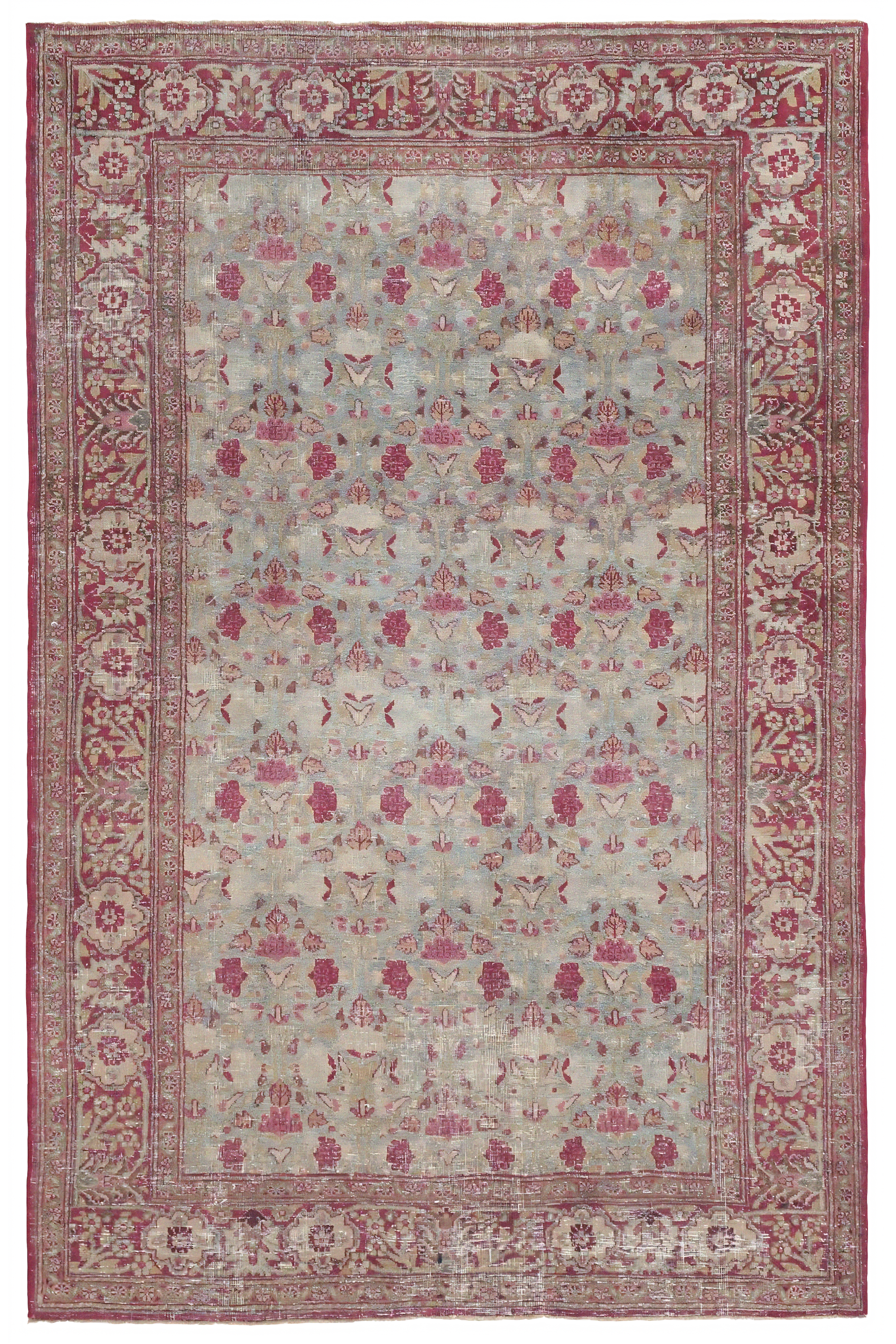 Antique Persian Mashad Traditional Rug 97685