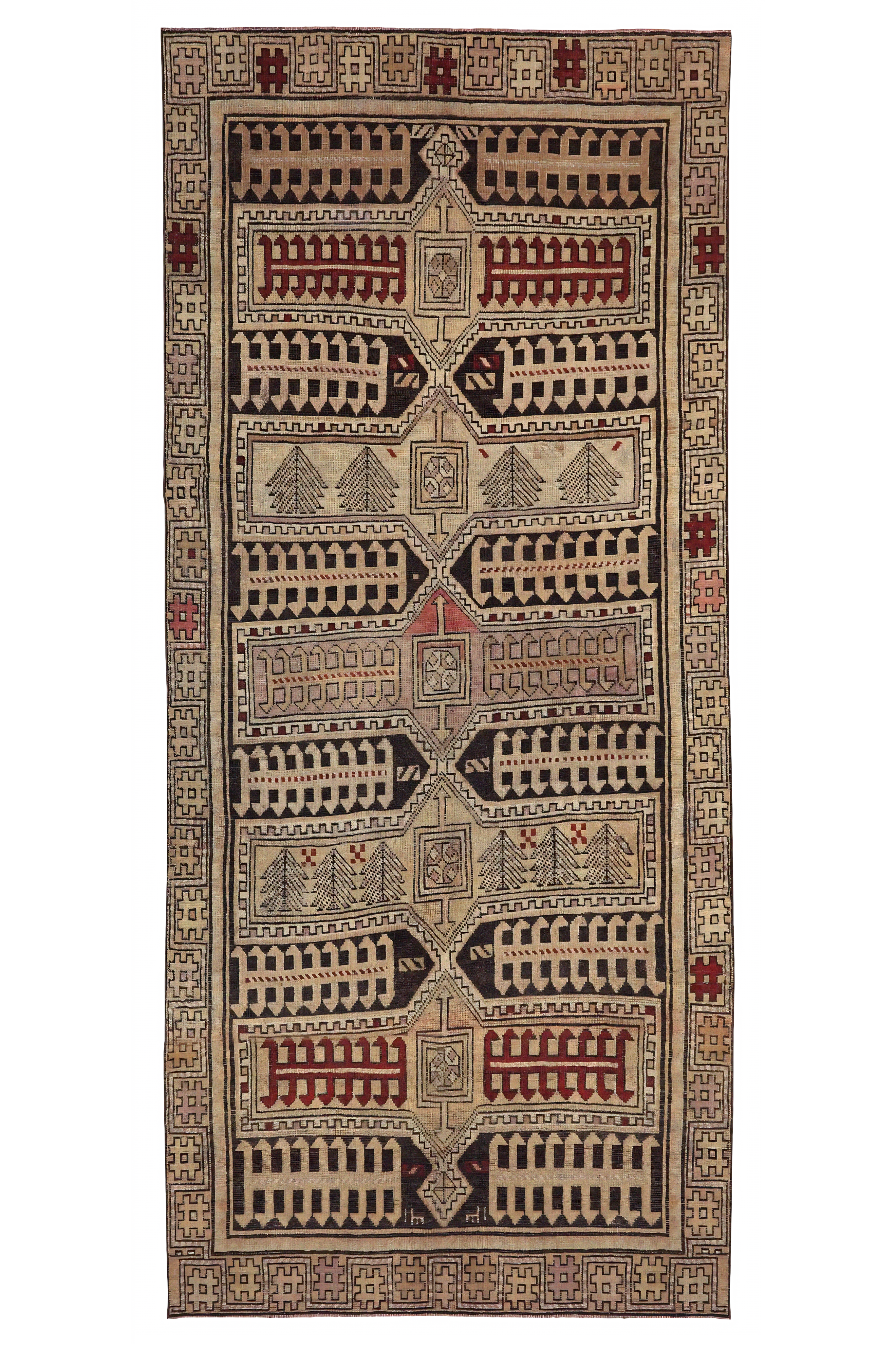 Antique Persian Kazakhstan Transitional Rug 97710